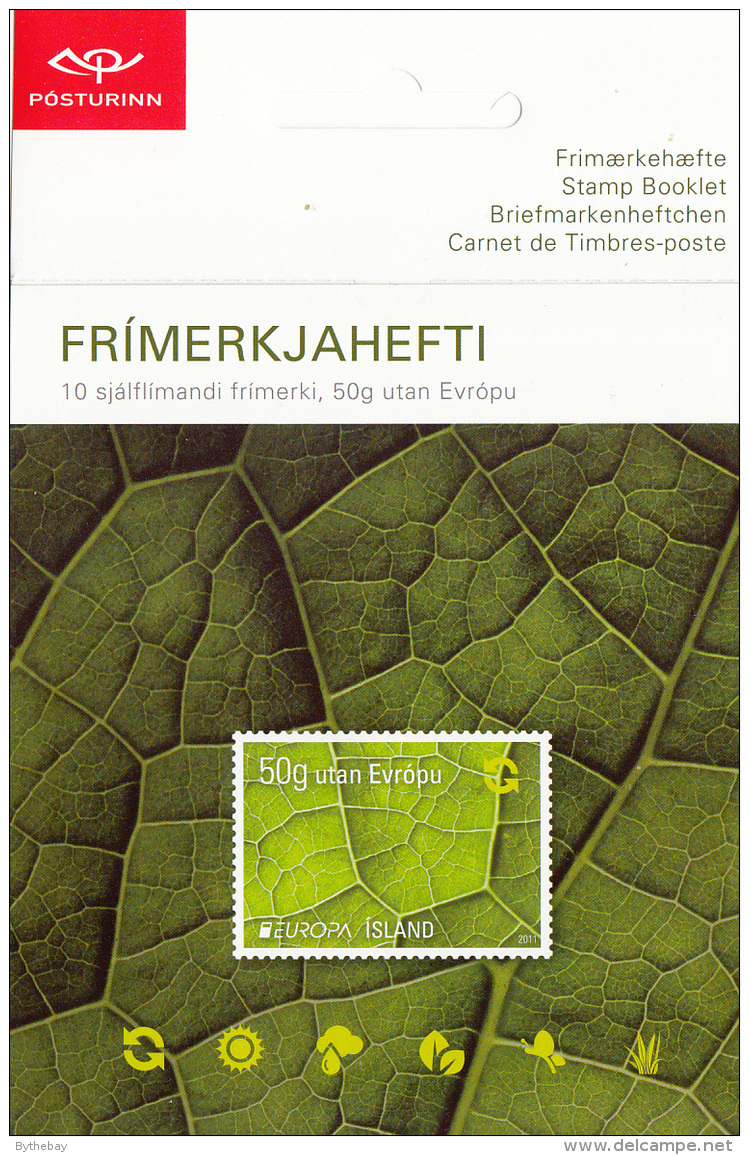 Iceland 2011 MNH Sc 1233a Booklet Of 10 Leaf Details EUROPA - 2011