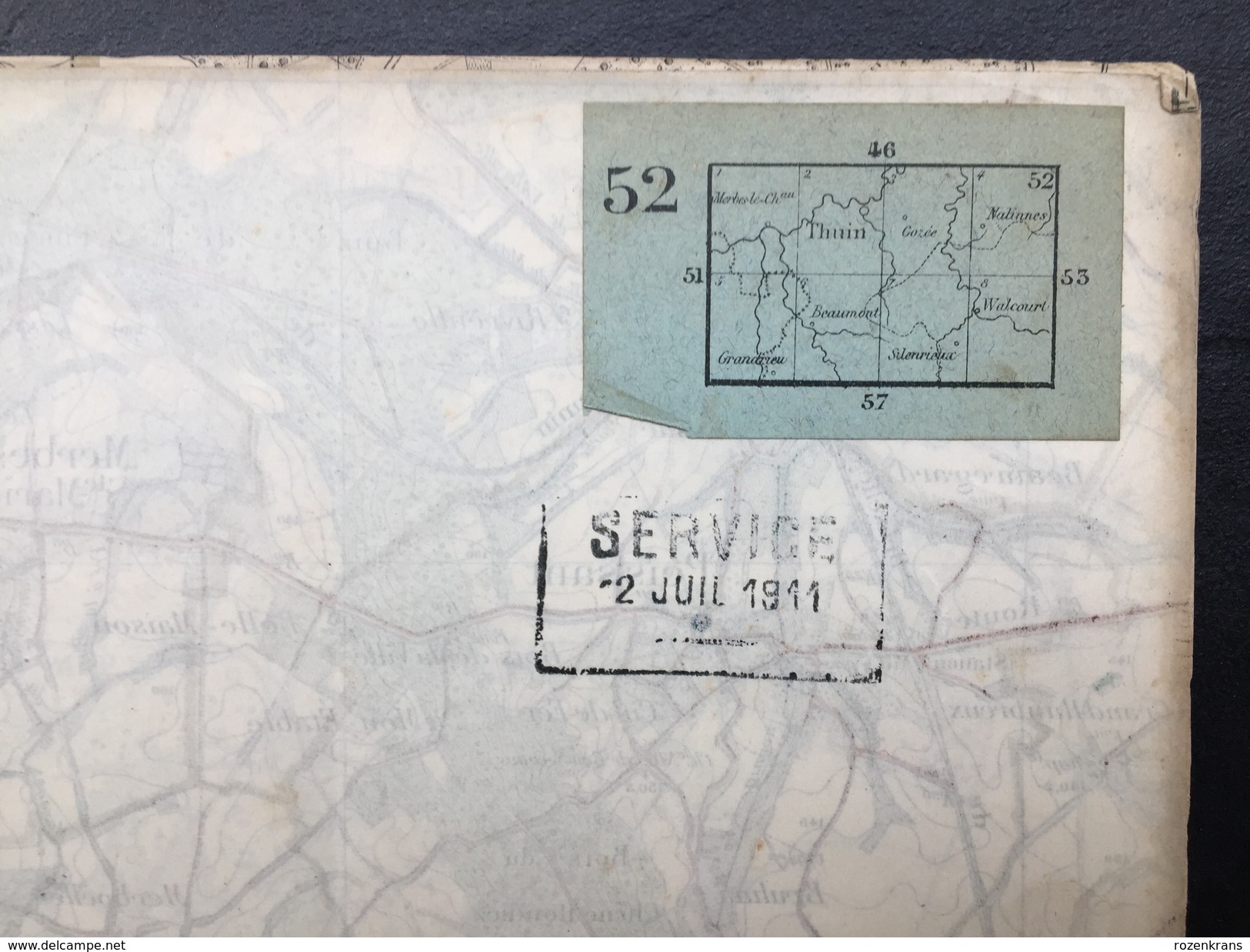 Topografische En Militaire Kaart STAFKAART 1909 Thuin Gozee Grandrieu Silenrieux Walcourt Nalinnes Beaumont Erpion - Topographische Karten