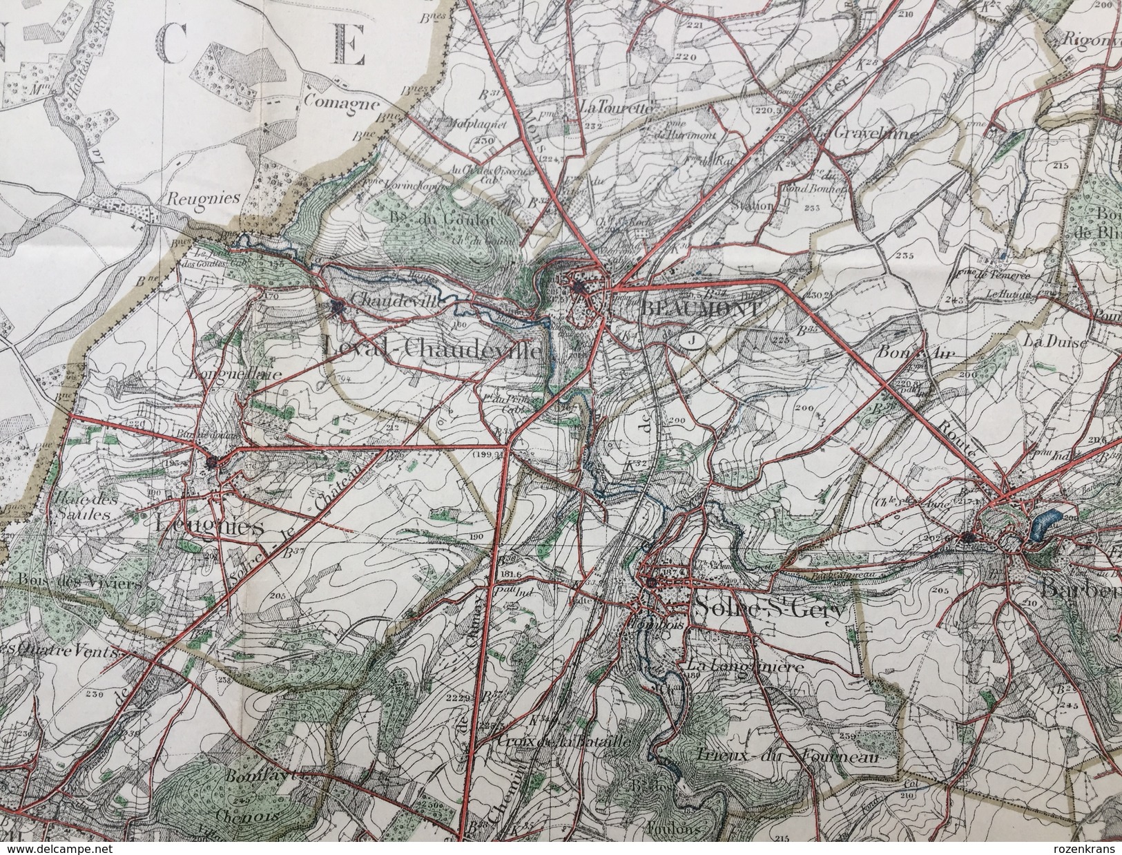 Topografische En Militaire Kaart STAFKAART 1909 Thuin Gozee Grandrieu Silenrieux Walcourt Nalinnes Beaumont Erpion - Topographische Kaarten