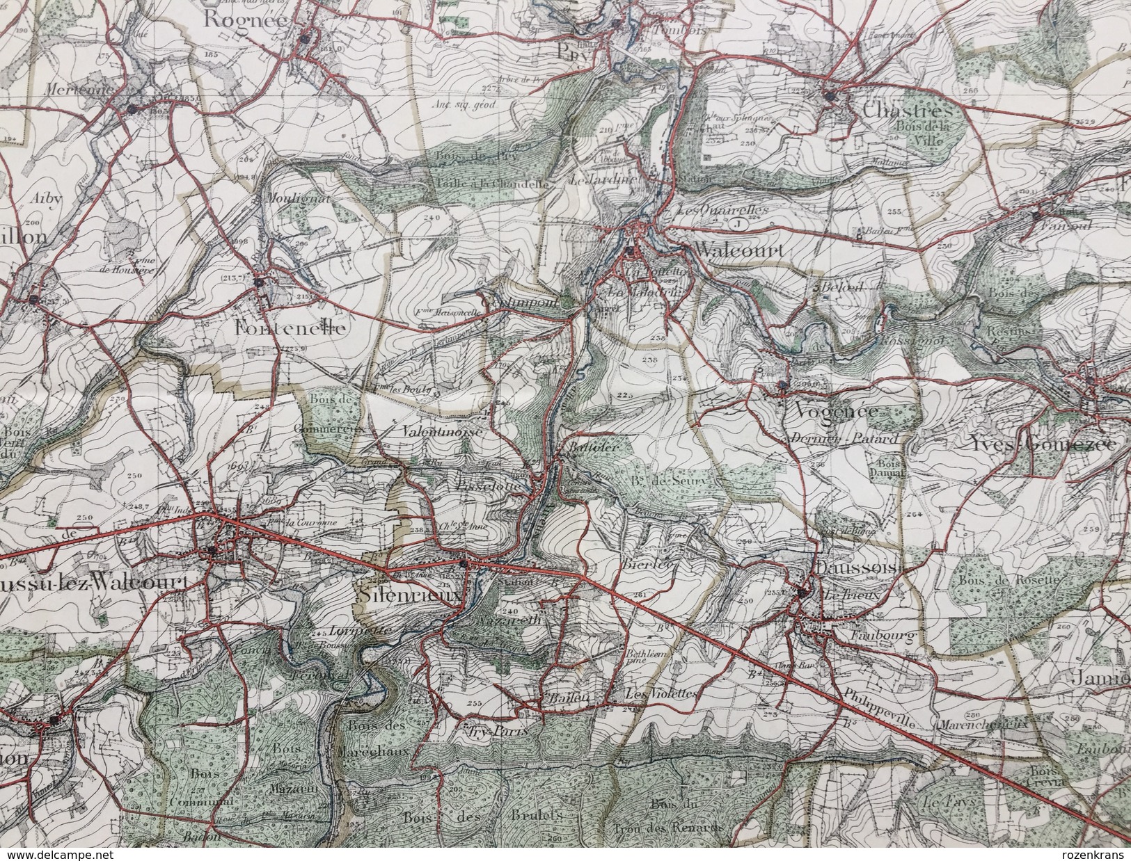 Topografische En Militaire Kaart STAFKAART 1909 Thuin Gozee Grandrieu Silenrieux Walcourt Nalinnes Beaumont Erpion - Topographische Kaarten