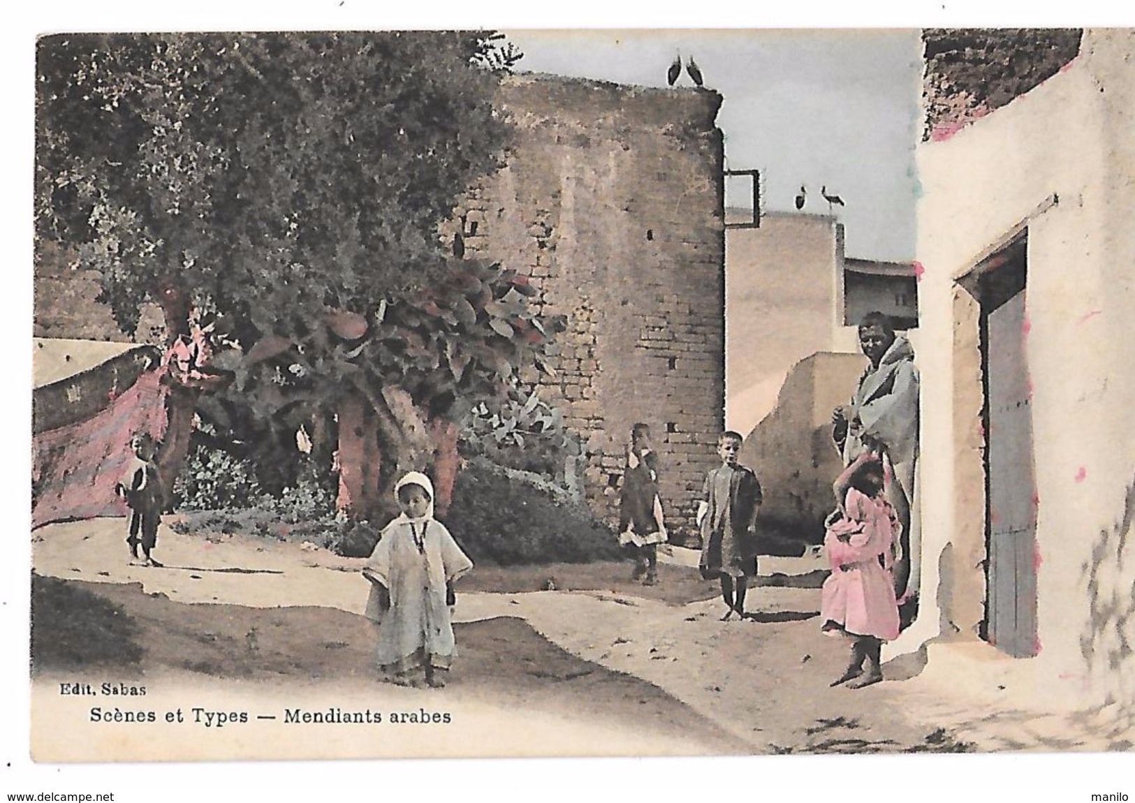 Maroc -  SCENES Et TYPES - MENDIANTS ARABES - Edition SABAS - Carte écrite De KENITRA En Septembre 1924 - Altri & Non Classificati