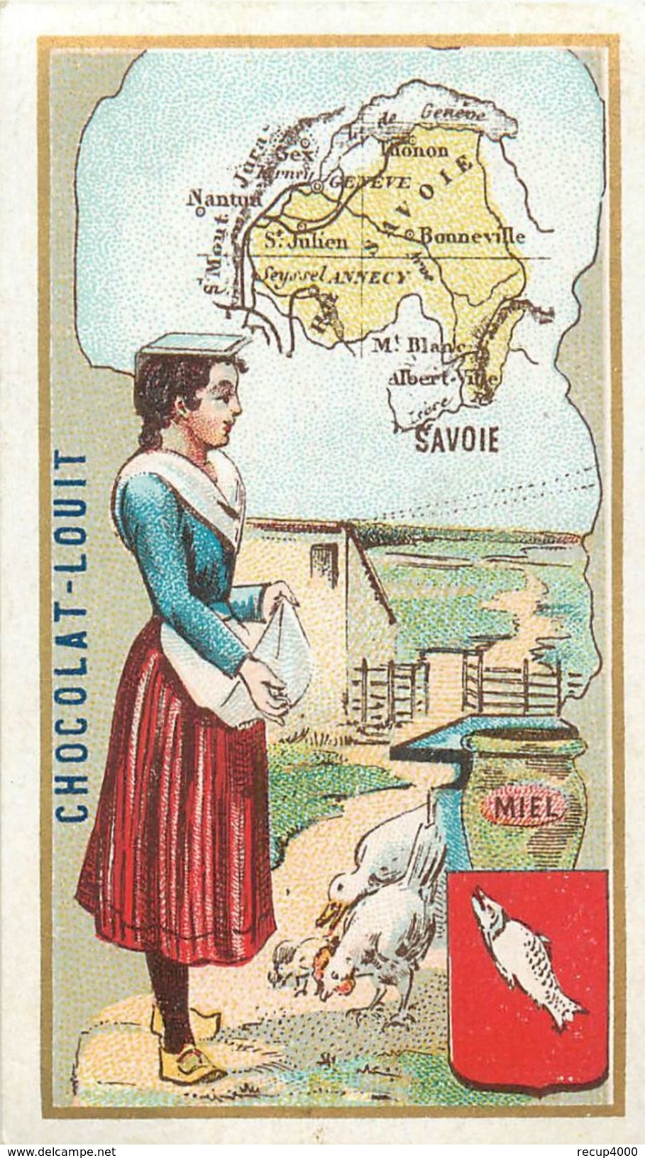 CHROMOS chromo chocolat LOUIT régions  de france  lot de 11 22scans