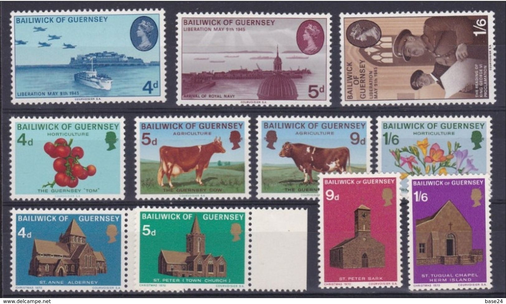 1970 Guernsey ANNATA  YEAR Completa Di 11 Valori (23/33) MNH** - Guernesey