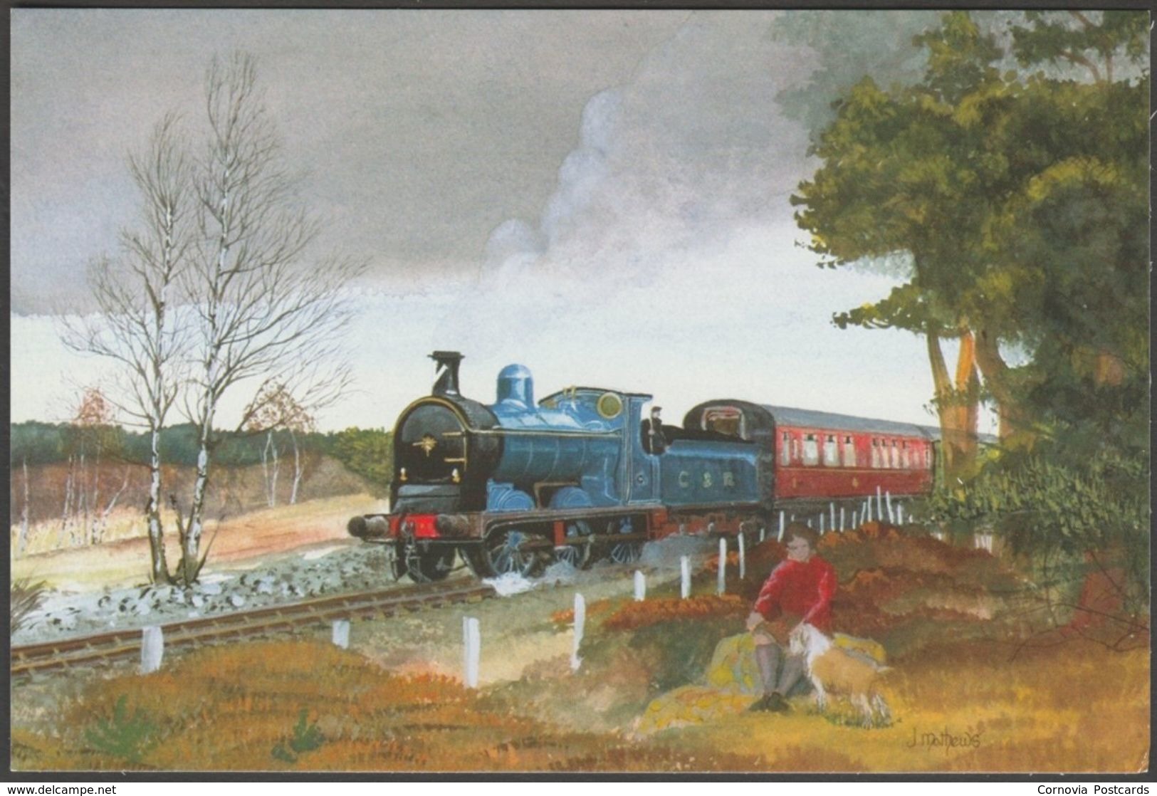 J Mathews - Railways, Scottish Visitor - Alternative Card Co Postcard - Trains