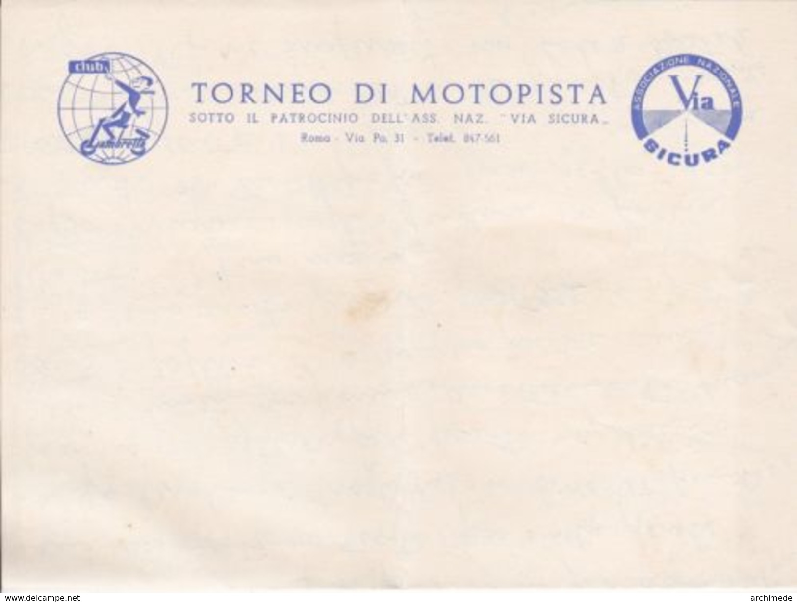 ASSOCIAZIONE NAZIONALE VIA SICURA - TORNEO DI MOTOPISTA - CLUB LAMBRETTA - ROMA - Non Classificati
