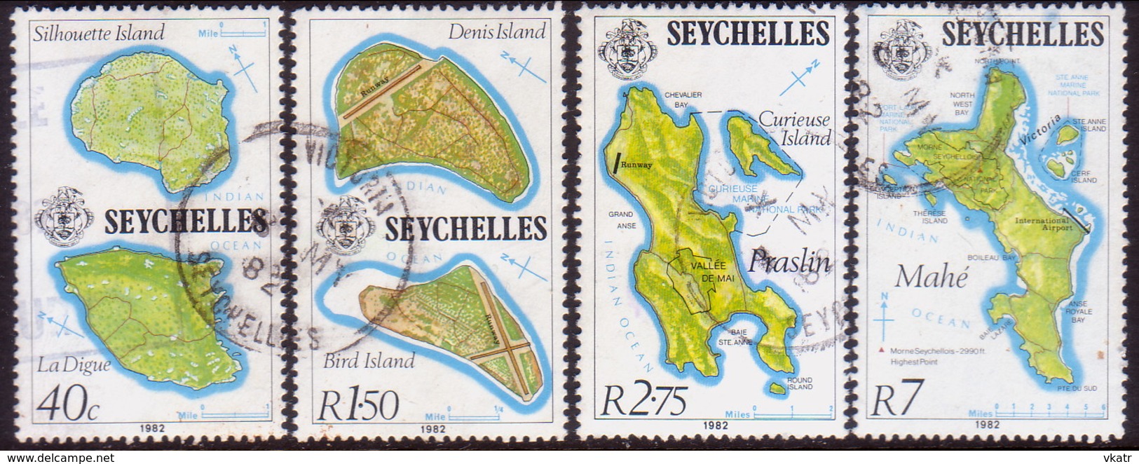 SEYCHELLES 1982 SG #528-31 Compl.set Used Modern Maps - Seychelles (1976-...)