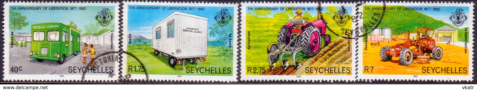 SEYCHELLES 1982 SG #533-36 Compl.set Used 5th Anniv Of Liberation - Seychellen (1976-...)