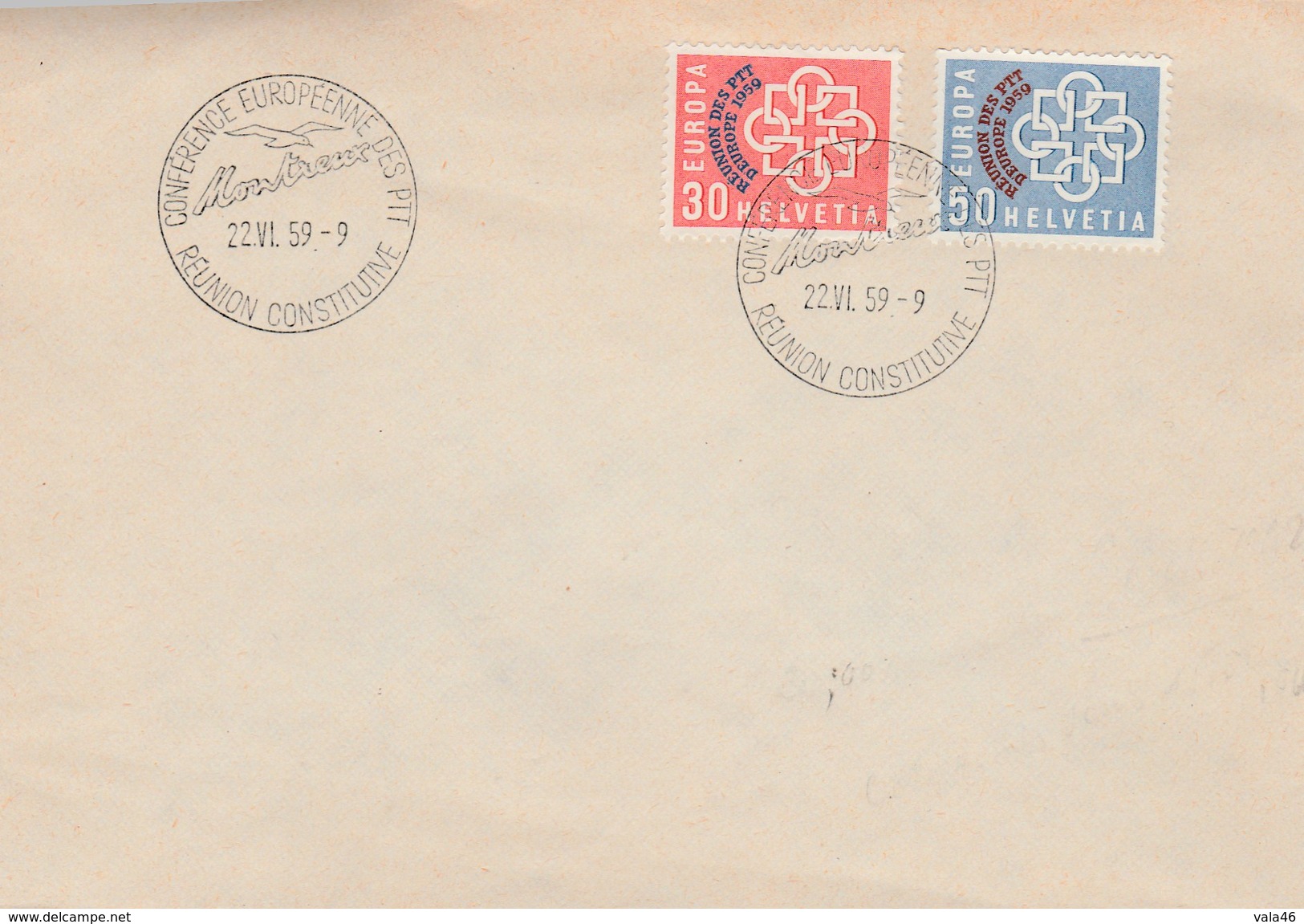 EUROPA SUISSE   N° 632/633  ANNEE 1959 - 1959