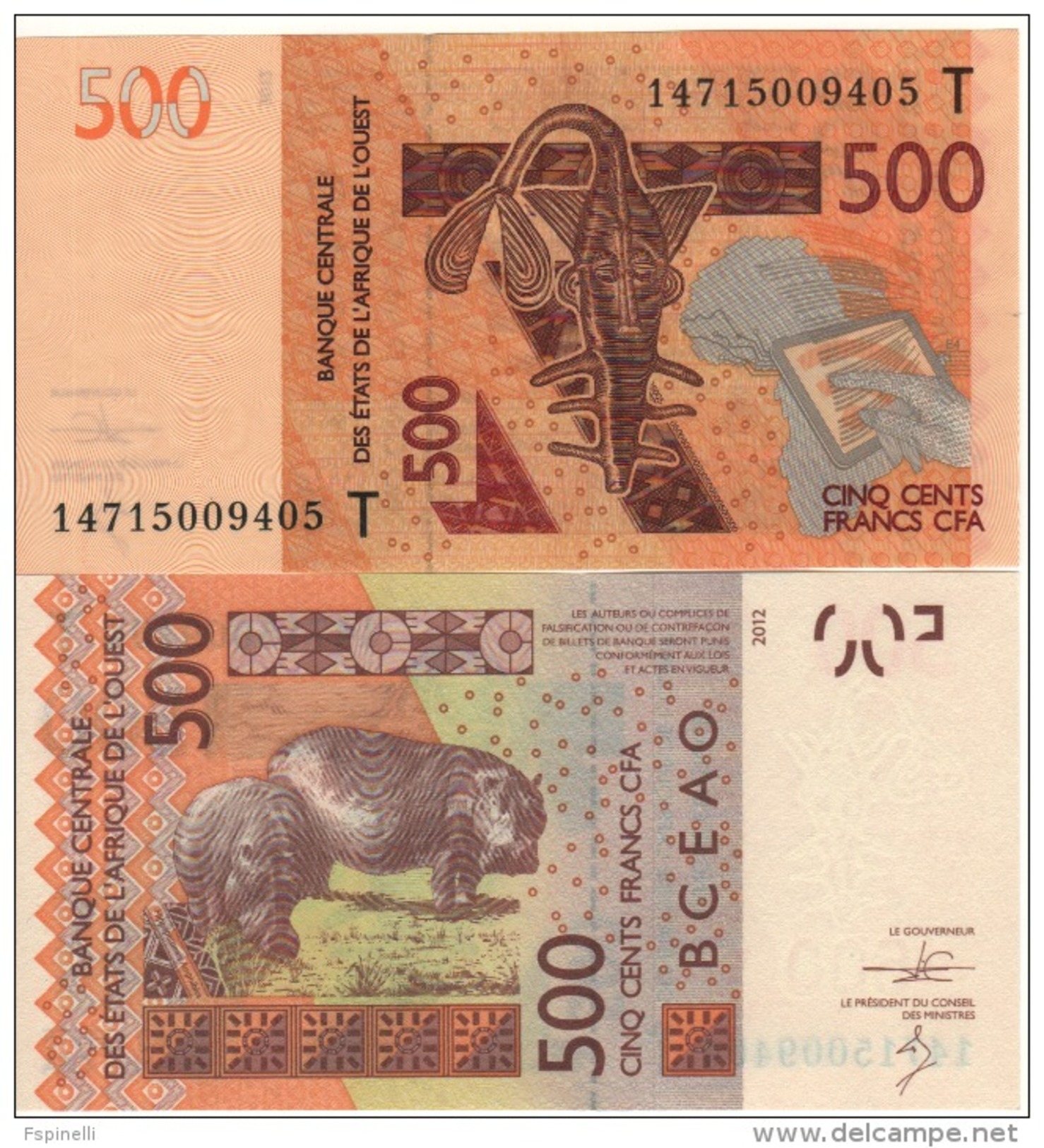 New  TOGO  500 Francs CFA    P819Tc   Dated 2014   UNC - Togo