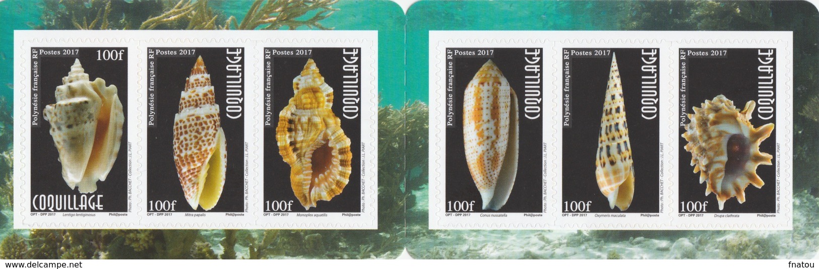 French Polynesia, Shell, 2017, MNH VF, Nice Booklet Of 6 - Unused Stamps