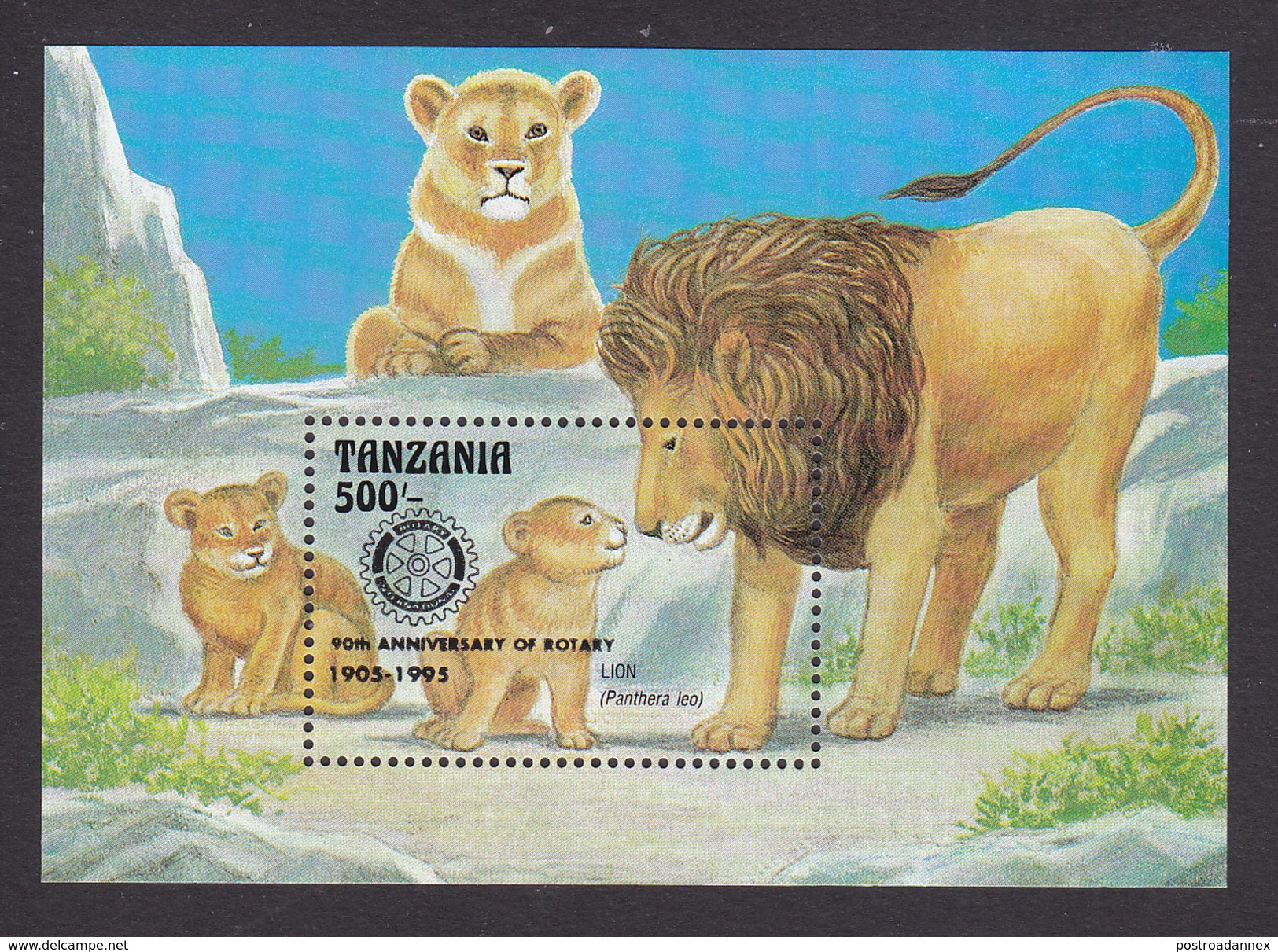 Tanzania, Scott #1534, Mint Never Hinged, Lions Overprinted, Issued 1996 - Tanzania (1964-...)