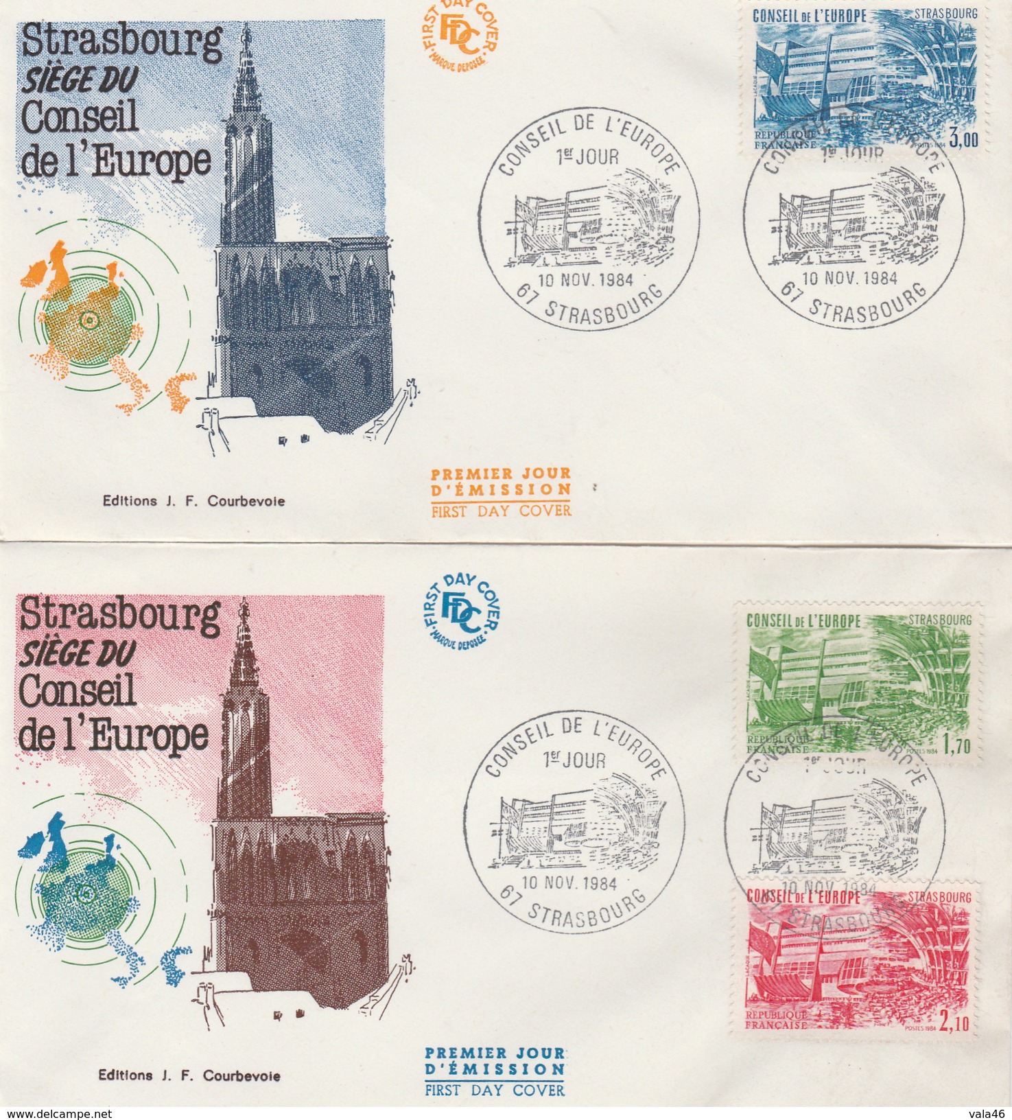 EUROPA FRANCE SERVICE  N° 82/84 ANNEE 1984 LOT DE 2 LETTRES - 1984