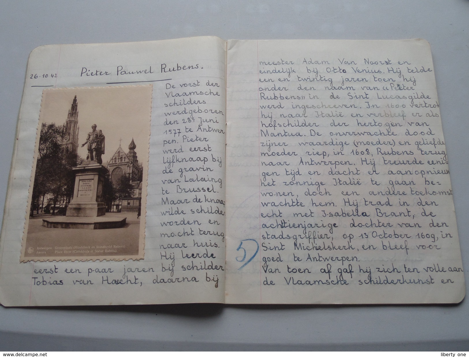 SCHRIJFBOEK Aanneembare Parochiale Scholen Van Antwerpen ( Schoonschrift 1942 EKEREN Goolaerts 5B > Zie Foto's ) ! - Diplômes & Bulletins Scolaires