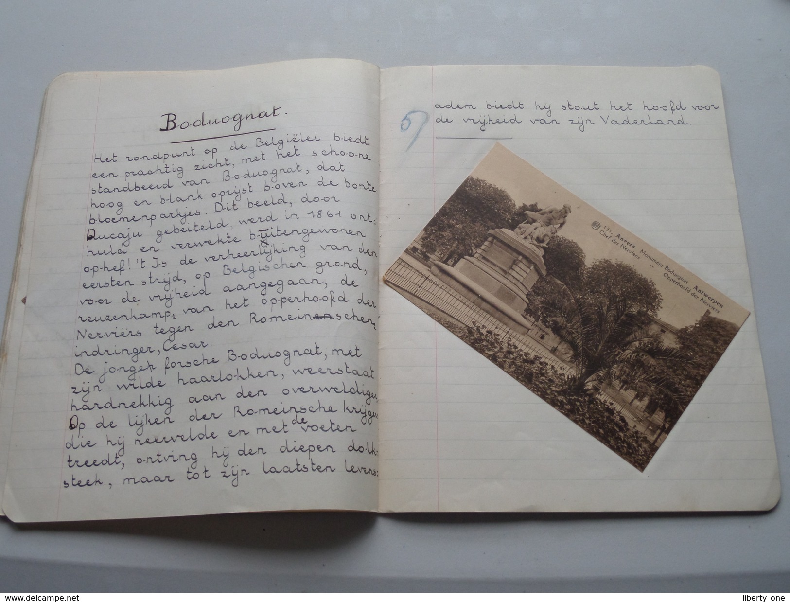 SCHRIJFBOEK Aanneembare Parochiale Scholen van Antwerpen ( Schoonschrift 1942 EKEREN Goolaerts 5B > zie foto's ) !