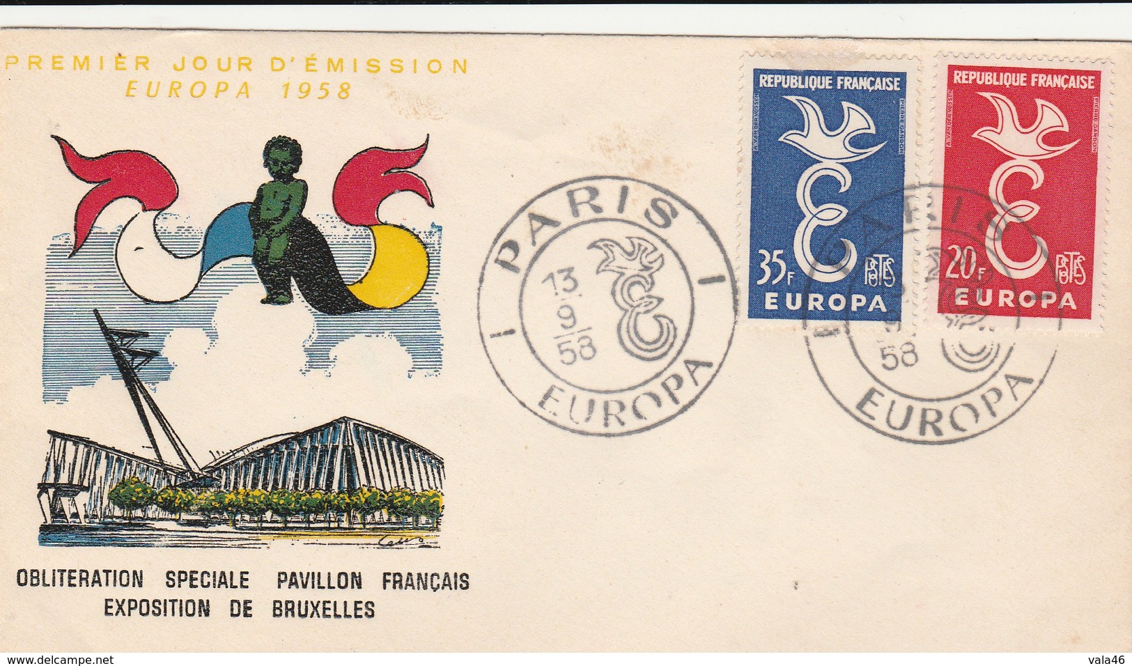 EUROPA FRANCE N° 1173 /1174 ANNEE 1958 - 1958