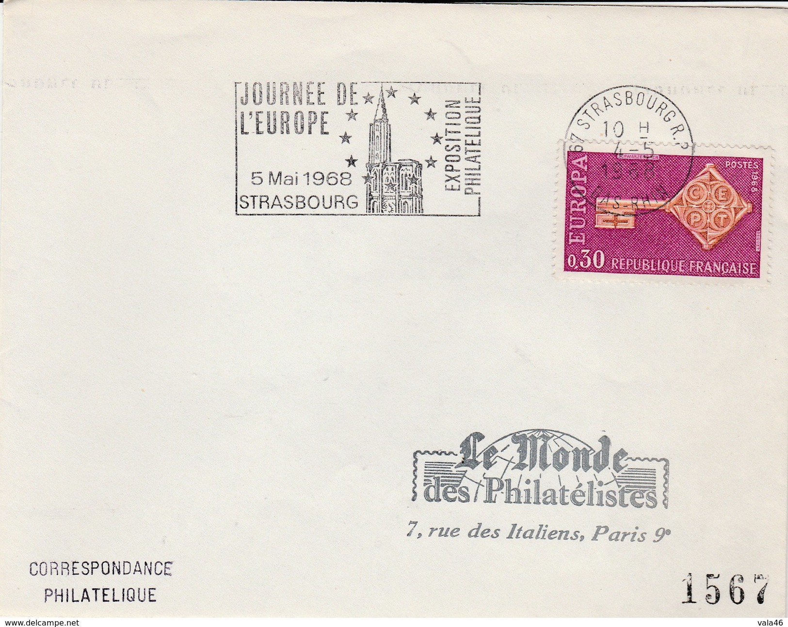 EUROPA FRANCE N° 1556  ANNEE 1968 JOURNEE DE L'EUROPE - 1968