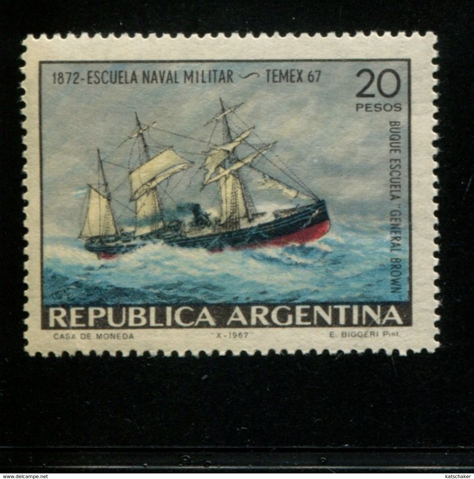 423674014 ARGENTINIE DB 1967 POSTFRIS MINTNEVER HINGED POSTFRIS NEUF YVERT 801 - Ungebraucht