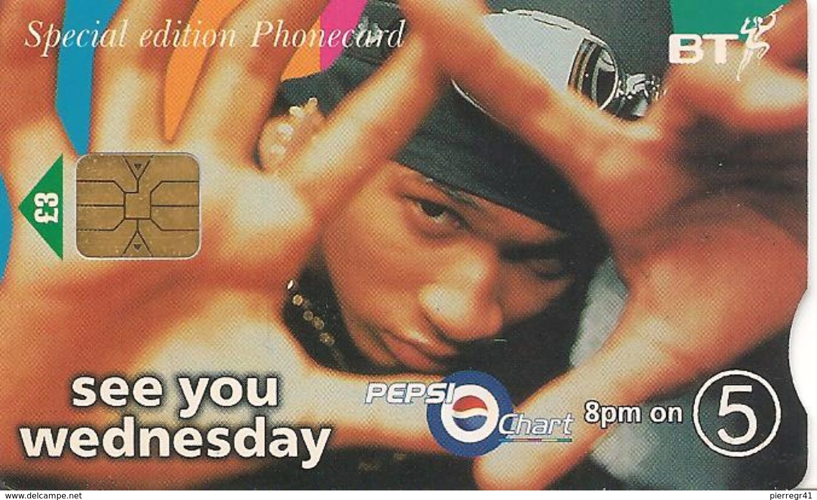 CARTE+PUCE-BRITISH TELECOM-3£-PEPSI-SEE YOU WEDNESDAY-Exp31/03/2000-TBE - BT Allgemeine