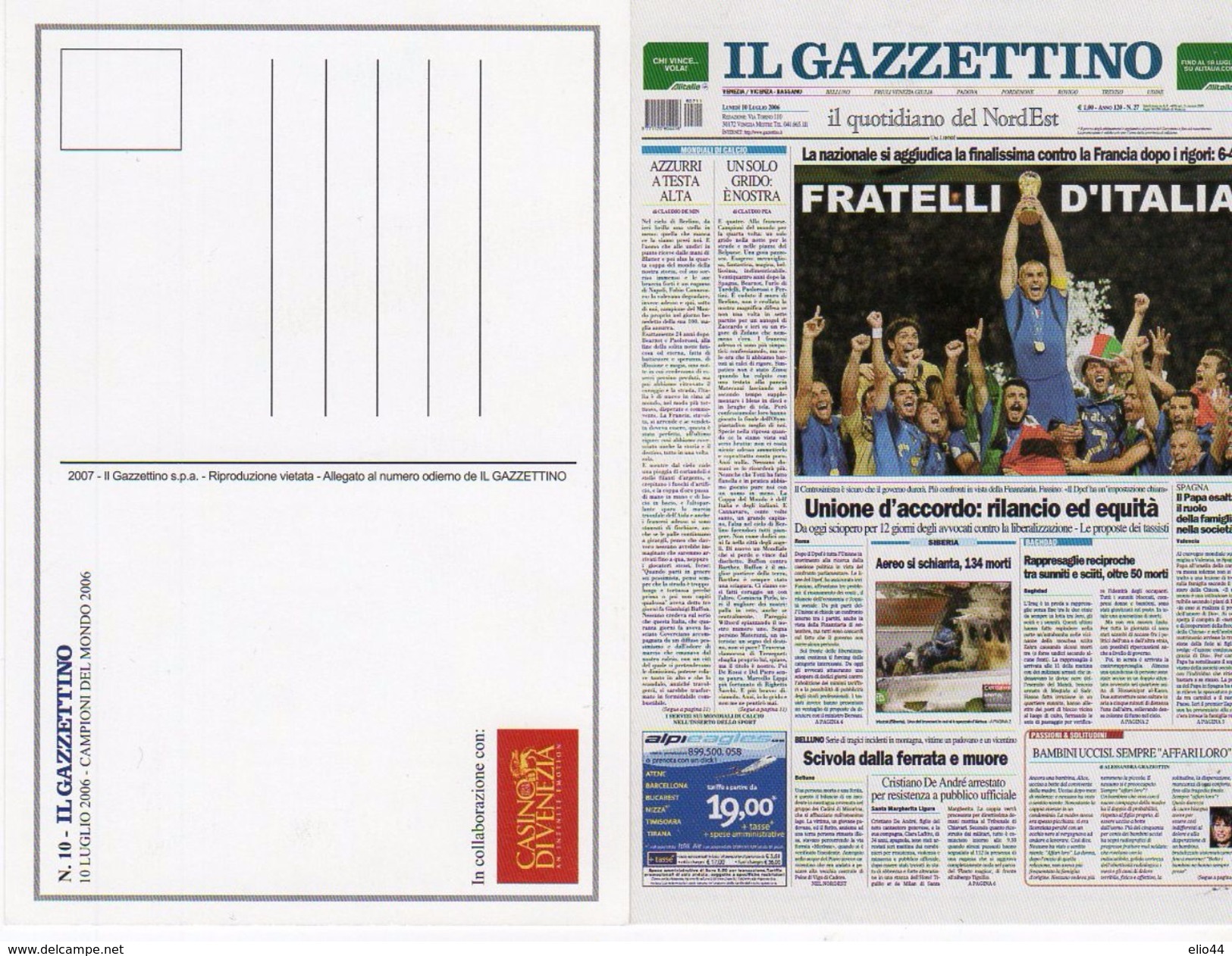 Il Gazzettino - Campioni Del Mondo 2006 - - Calcio