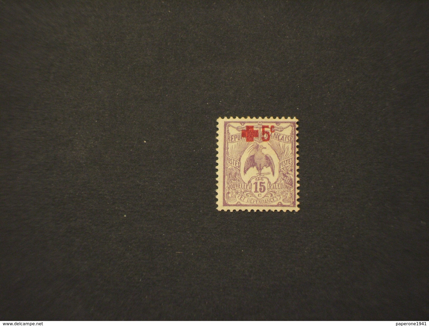 NOUVELLE CALEDONIE - 1915 CROCE ROSSA/UCCELLO, Sopr. - NUOVO(+) - Unused Stamps