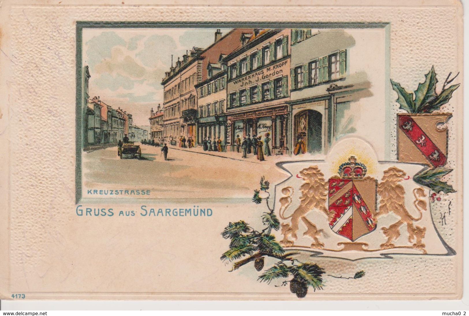 57 - SARREGUEMINES - LITHO GAUFREE - RUE DE LA CROIX - Sarreguemines