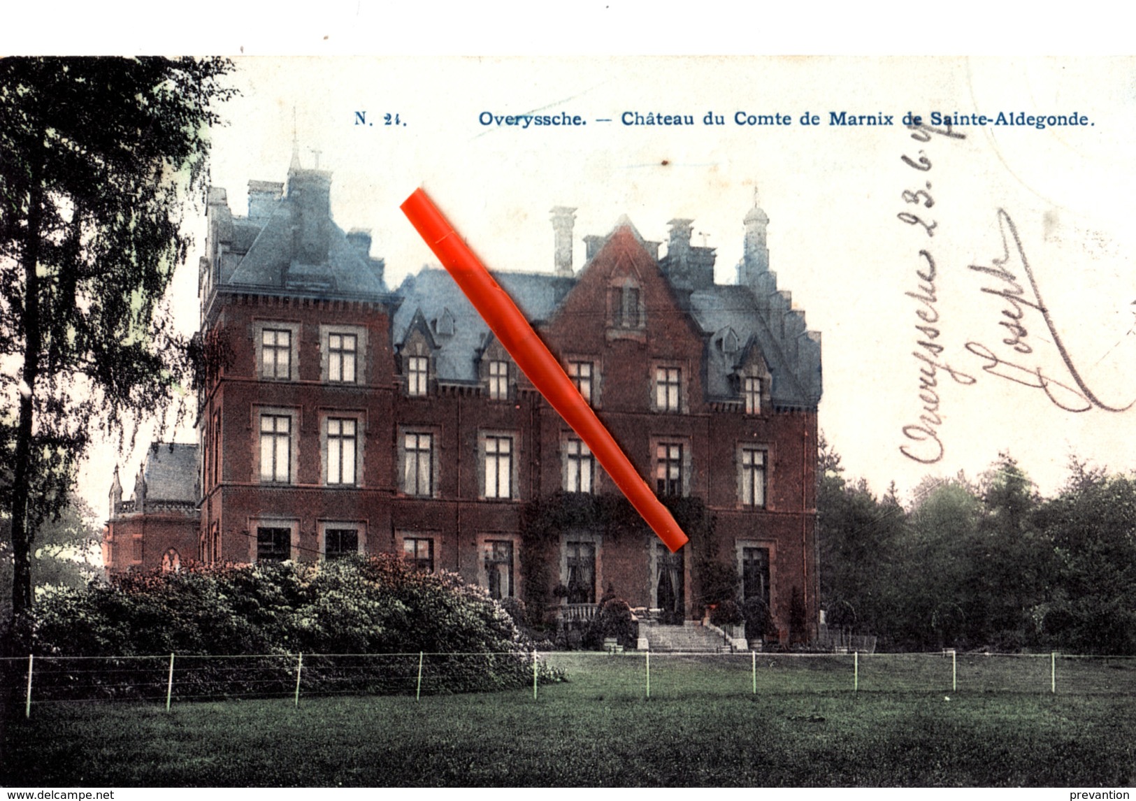 OVERYSSCHE - Château Du Comte De Marnix De Sainte-Aldegonde - Carte Colorée - Overijse