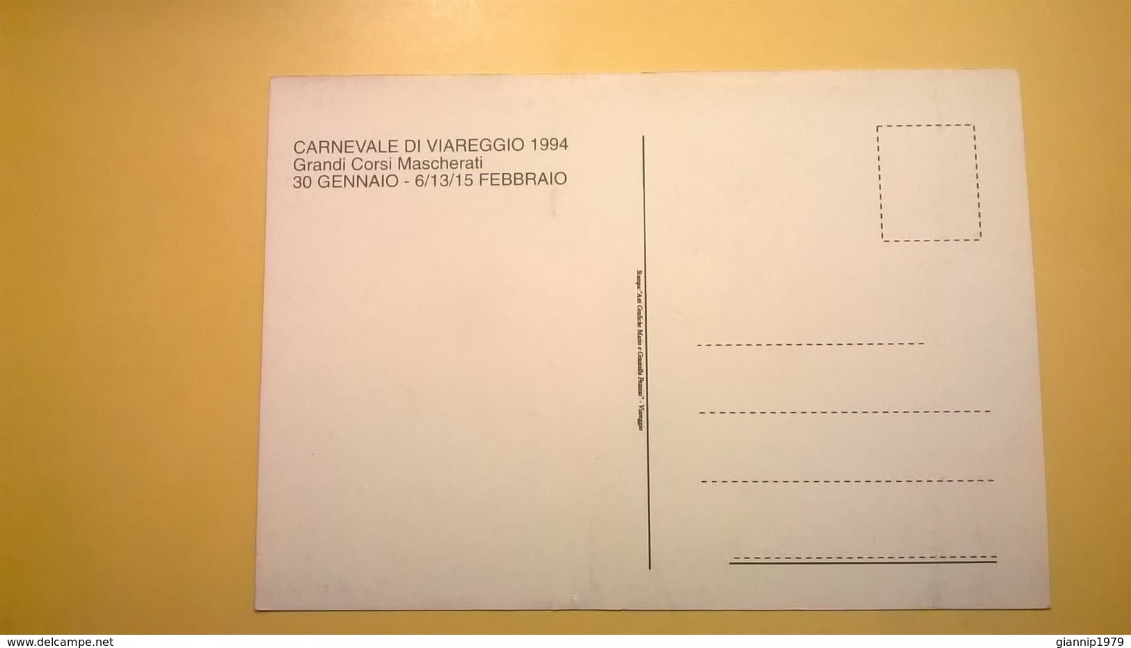 CARTOLINA POSTCARD NUOVA CARNEVALE VIAREGGIO 1994 - Viareggio