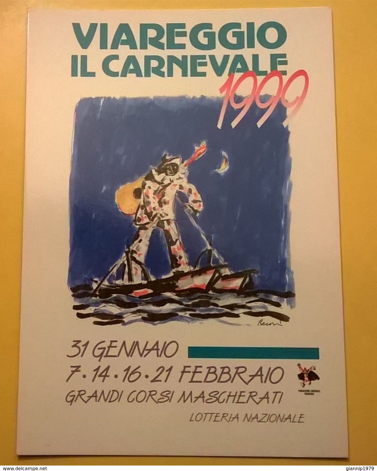 CARTOLINA POSTCARD NUOVA CARNEVALE VIAREGGIO 1999 RARA - Viareggio