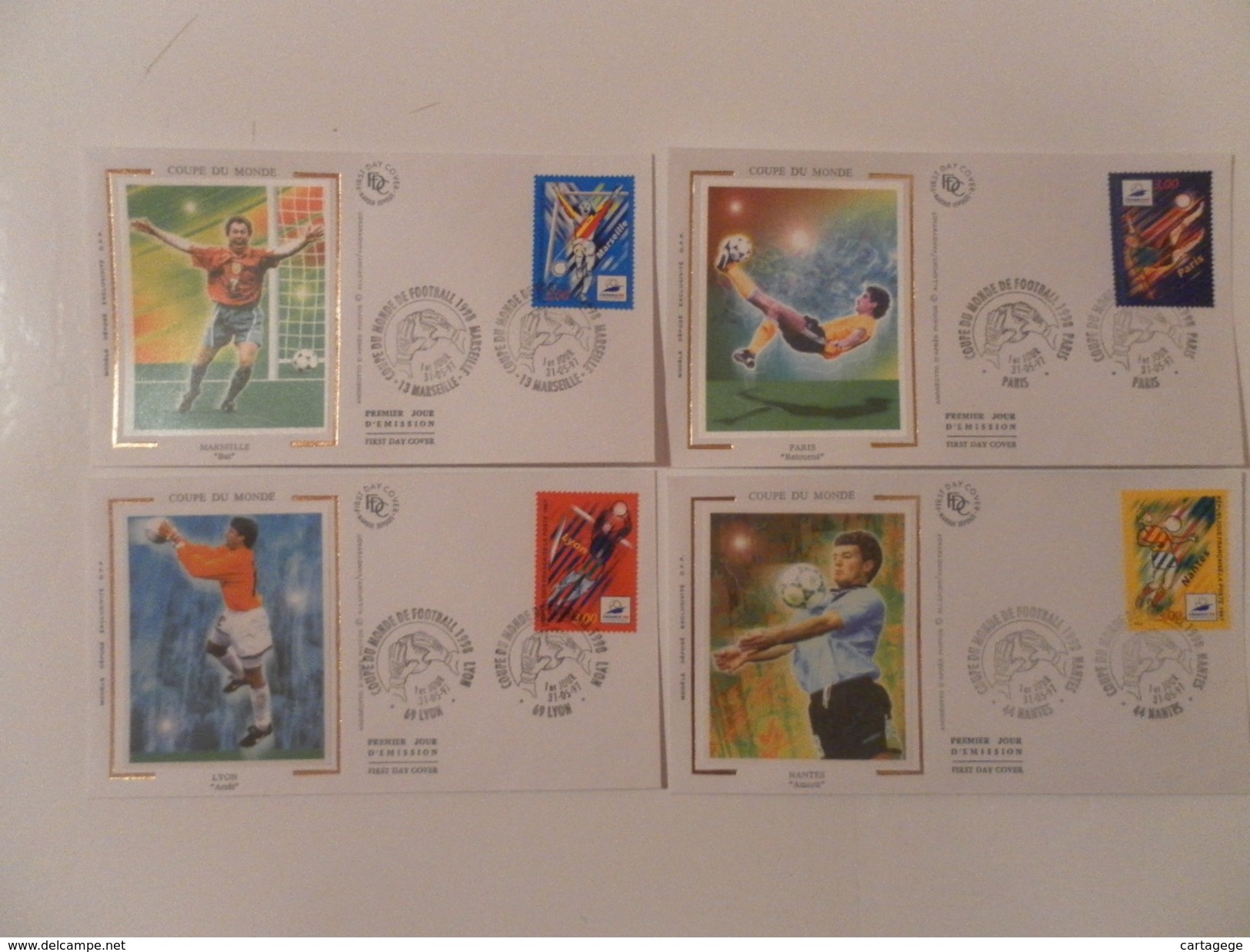 FRANCE FDC YT 3074/3077 STADES CM98 1997 (4 FDC) - 1990-1999