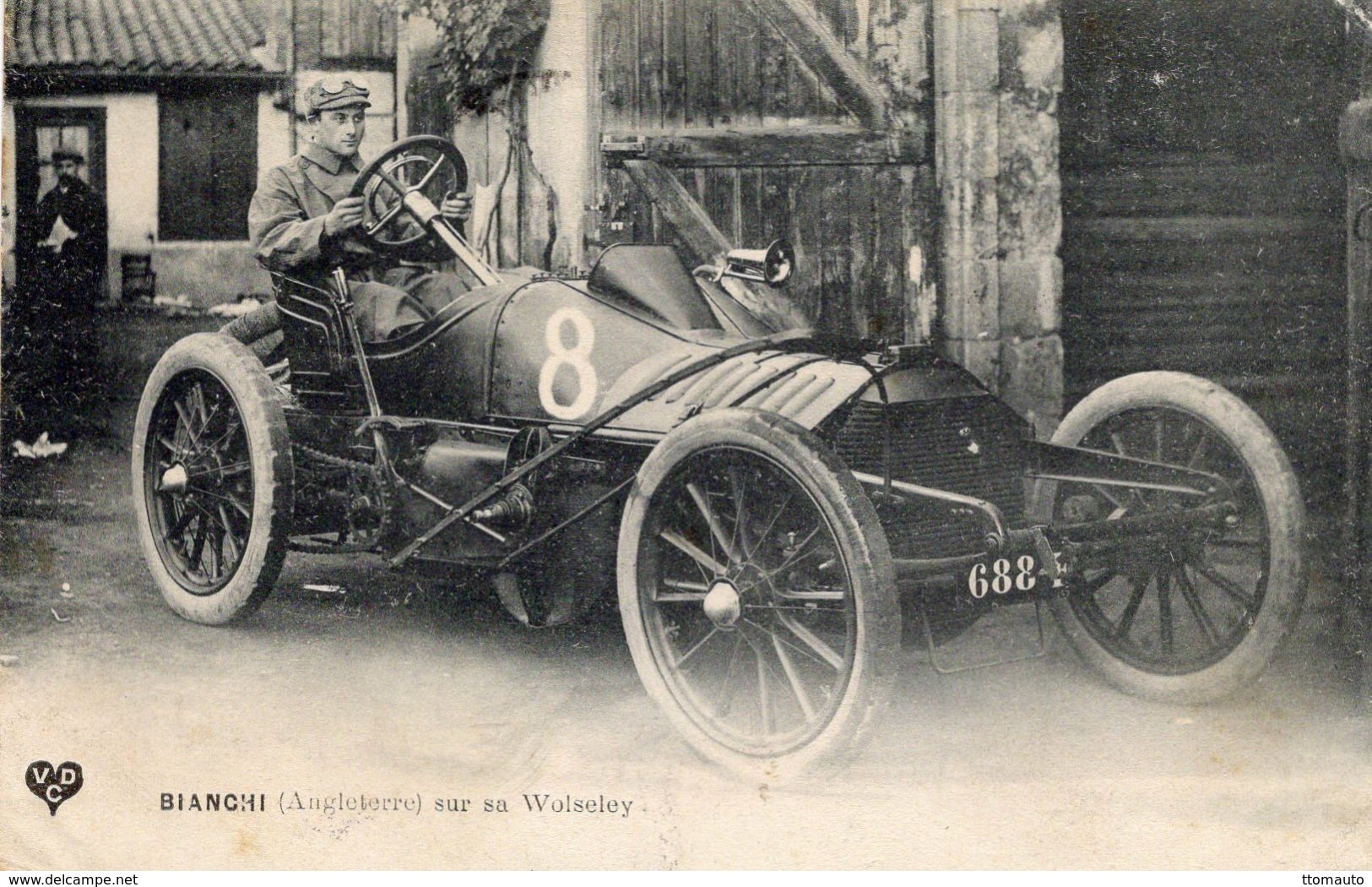 Bianchi (Angleterre) Sur Sa Wolseley  - Grand Prix De L'ACF 1908 - Circuit De Seine-Inférieure - CPA - Grand Prix / F1