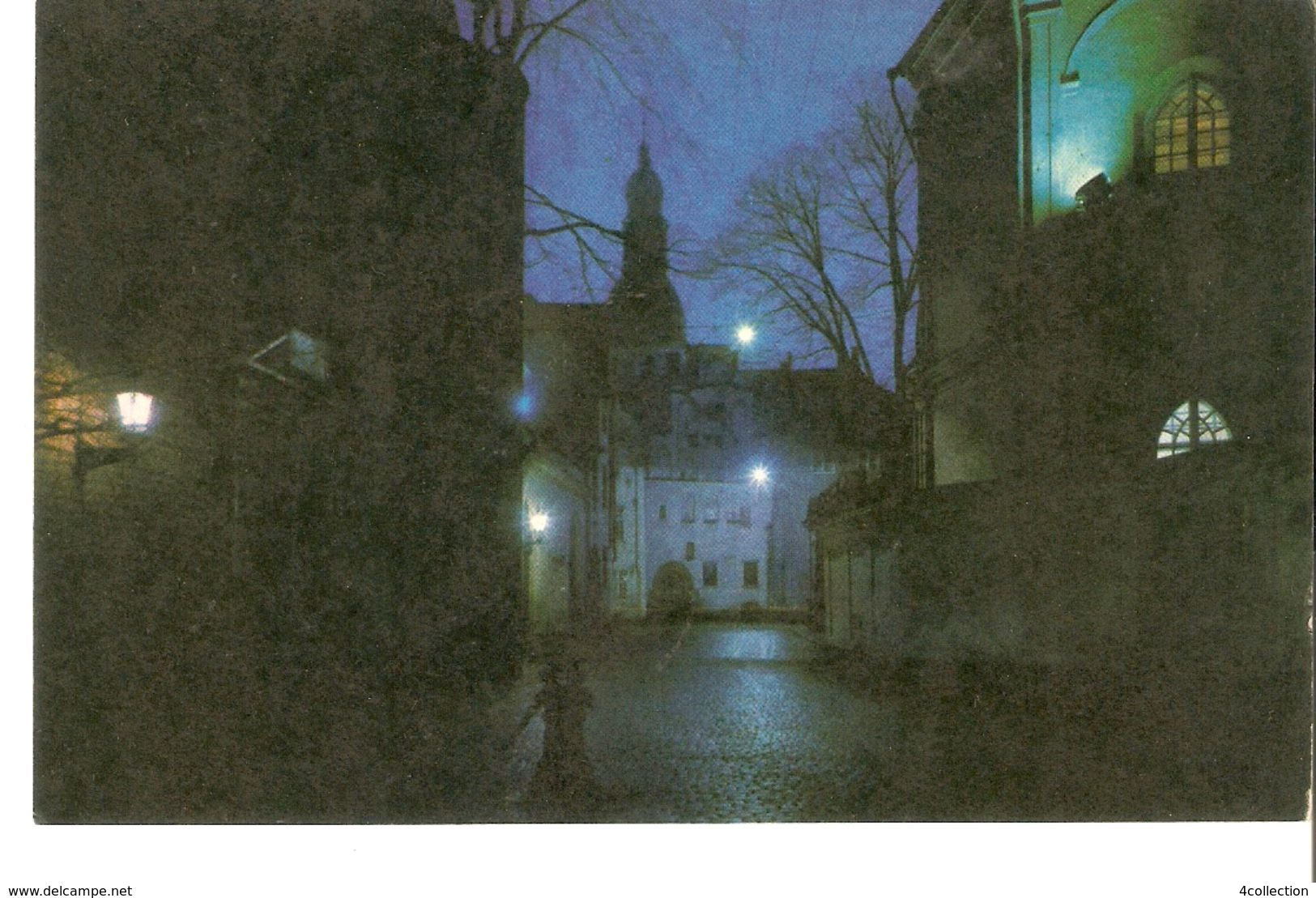 K2 Latvia SSR USSR Soviet Postcard Riga At Night Vestures Street Strasse Photo By Balodis - Latvia