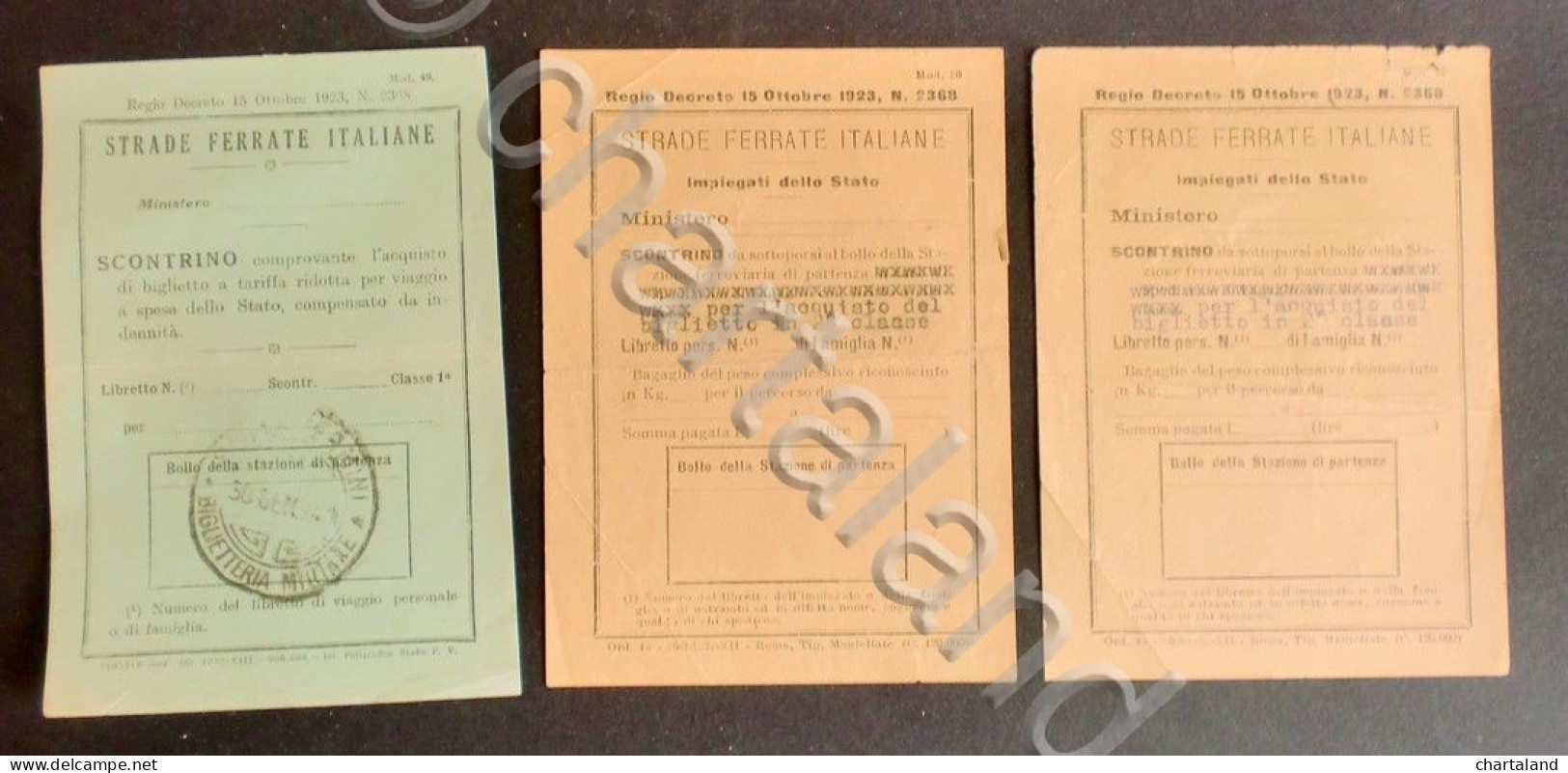 Ferrovie - Lotto Scontrini Biglietti Ferroviari - 1941 Ca. - Non Classificati