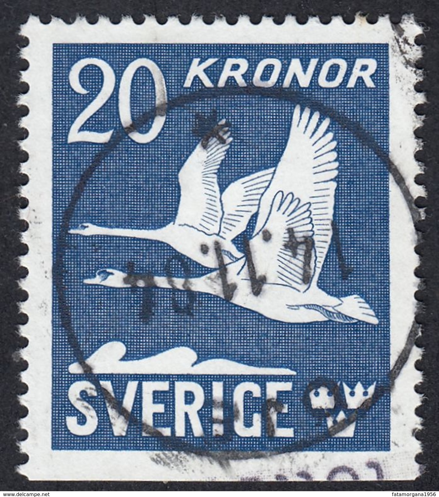 SWEDEN - SVEZIA - SVERIGE - 1953 - Yvert Posta Aerea 7a, Usato. - Oblitérés