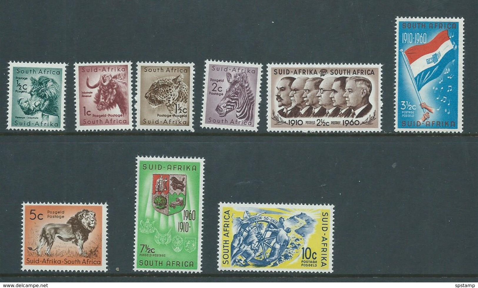 South Africa 1961 First Decimal Definitives Short Set Of 9 -> 10c Progress Wheel  MNH - Unused Stamps