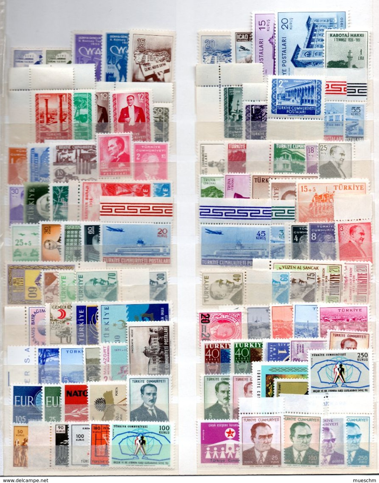 Türkei, 1946-1971, Kleine Sammlung Mit 100 Unterschiedl. Briefmarken, Postfrisch (16649E) - Other & Unclassified