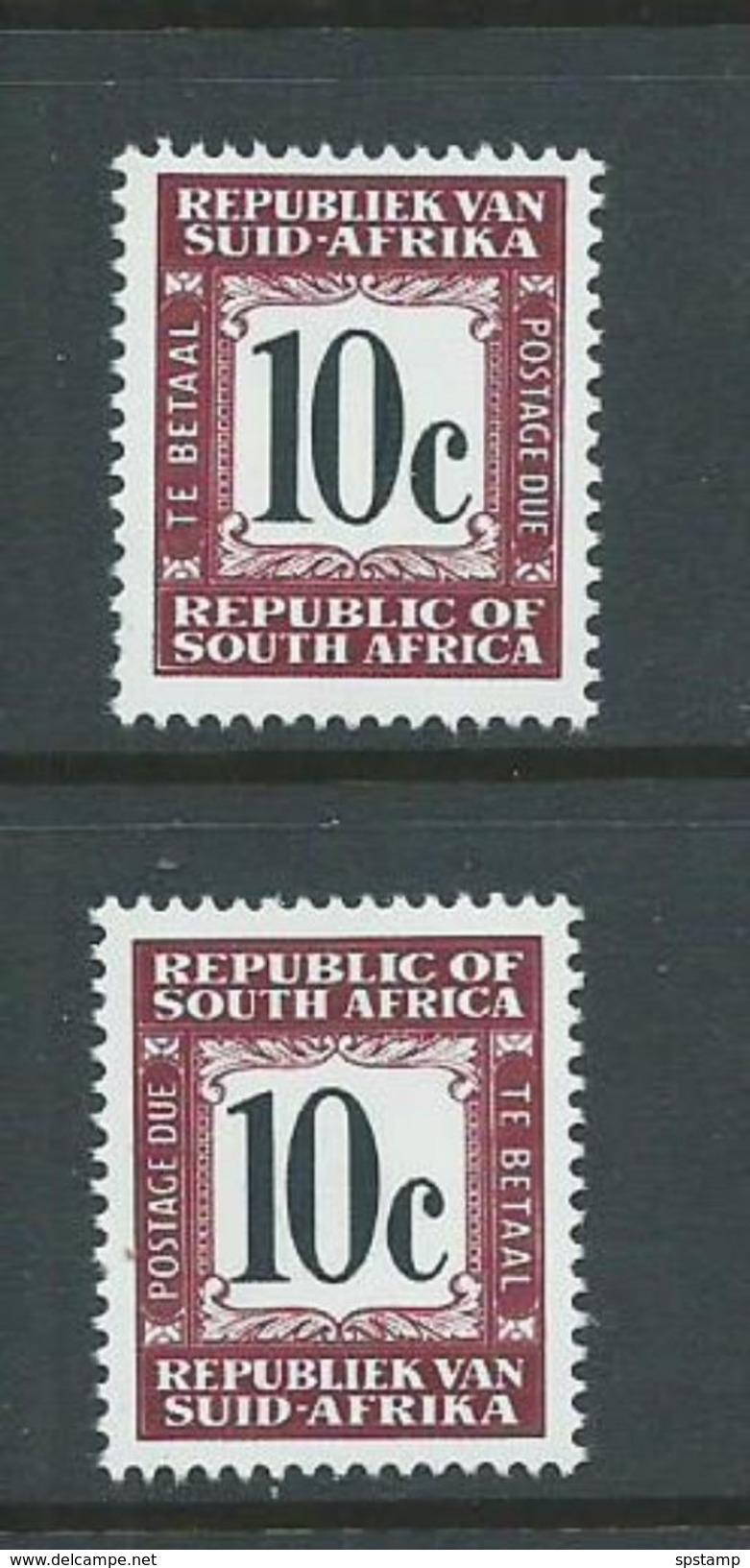 South Africa 1967 10c Purple-Brown & Black Postage Due Both Inscriptions MNH - Ungebraucht