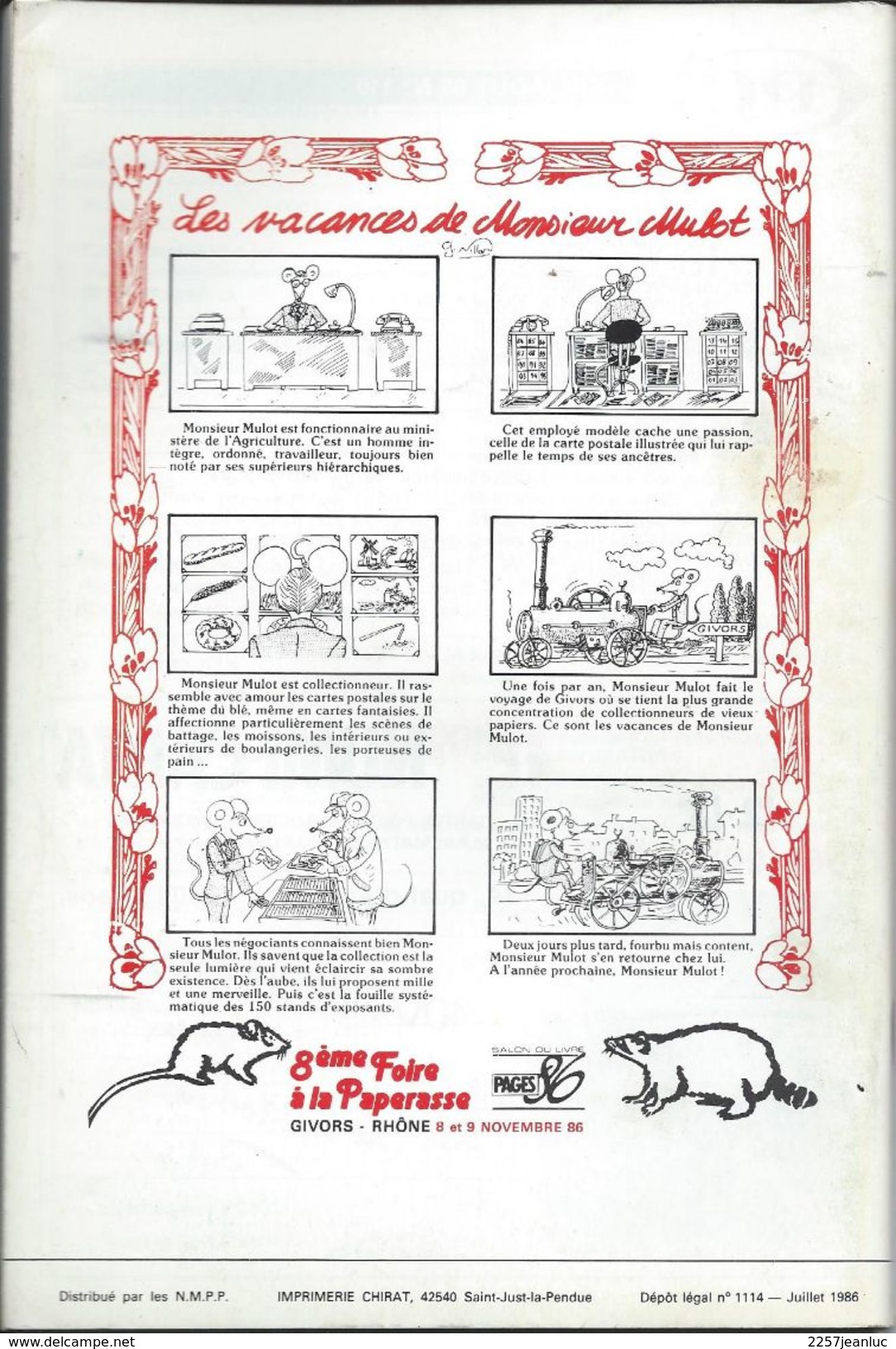 Cartes Postales Et Collections Juillet 1986   Magazines N: 110 Llustration &  Thèmes Divers 115 Pages - French