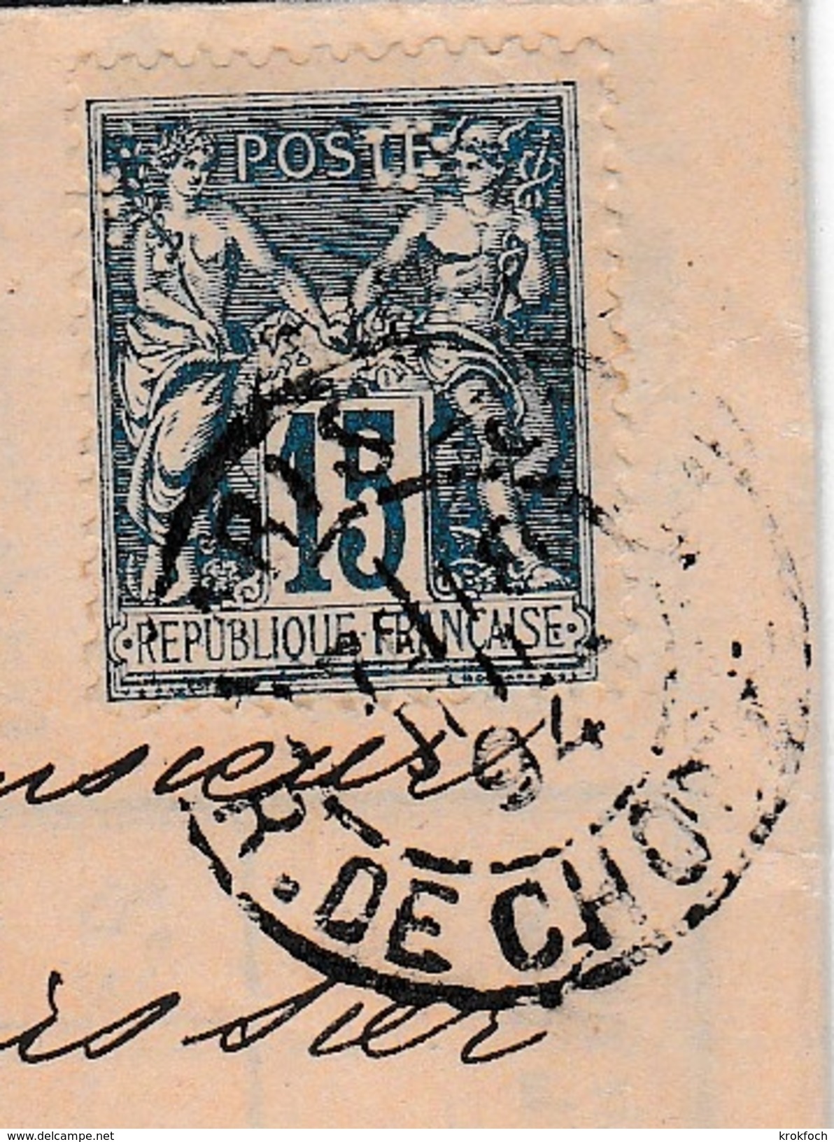 CL Petite Perforation Sur Sage Et Lettre Crédit Lyonnais1894 - 2 Scans - Autres & Non Classés