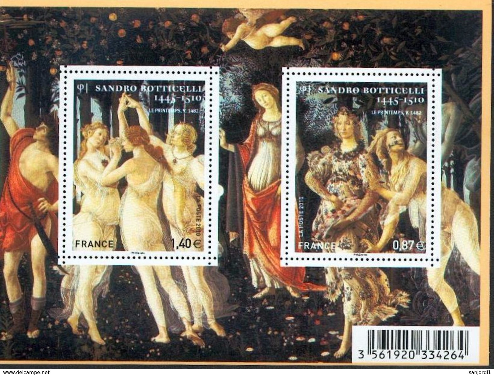 France 4518 4519 F  Tableaux De Boticelli  Neuf TB ** MNH Sin Charnela Prix De La Poste  2.27 - Nuovi