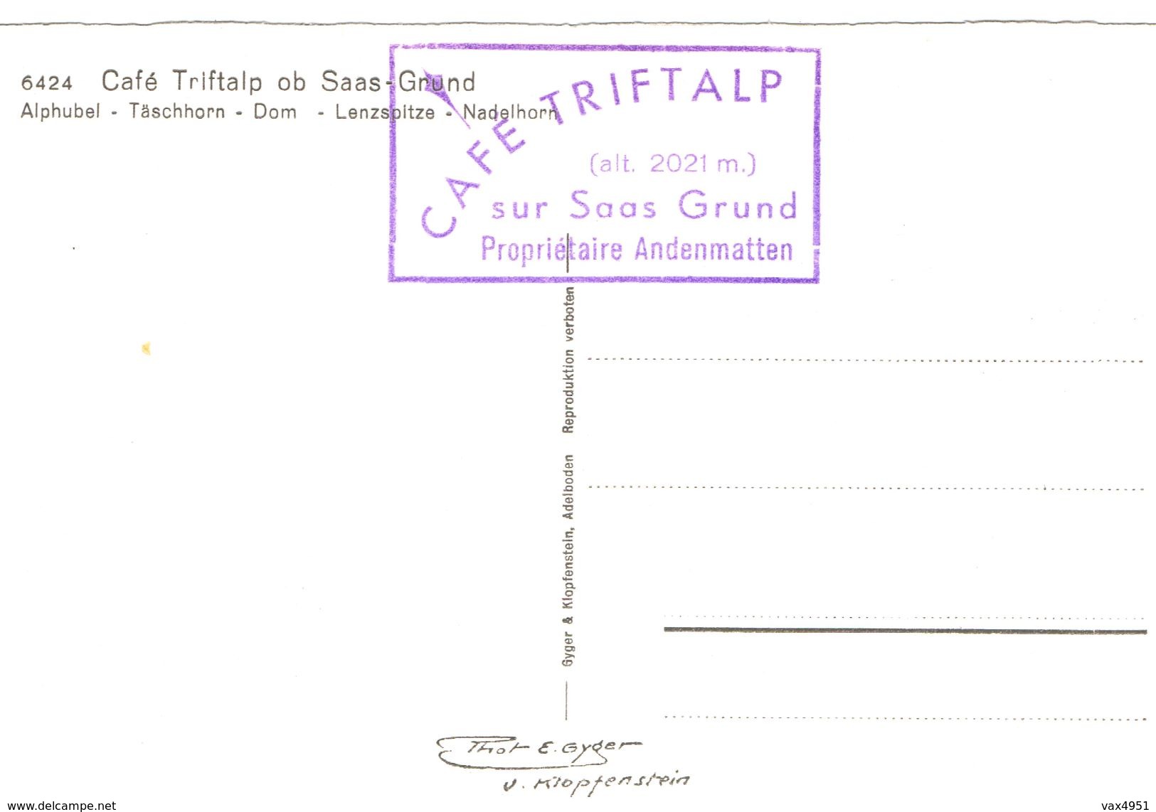 SUISSE CAFE TRIFTALP  OB SAAS GRUND  PROPRIETAIRE ANDENMATTEN  ***   RARE     A  SAISIR ** - Saas-Grund