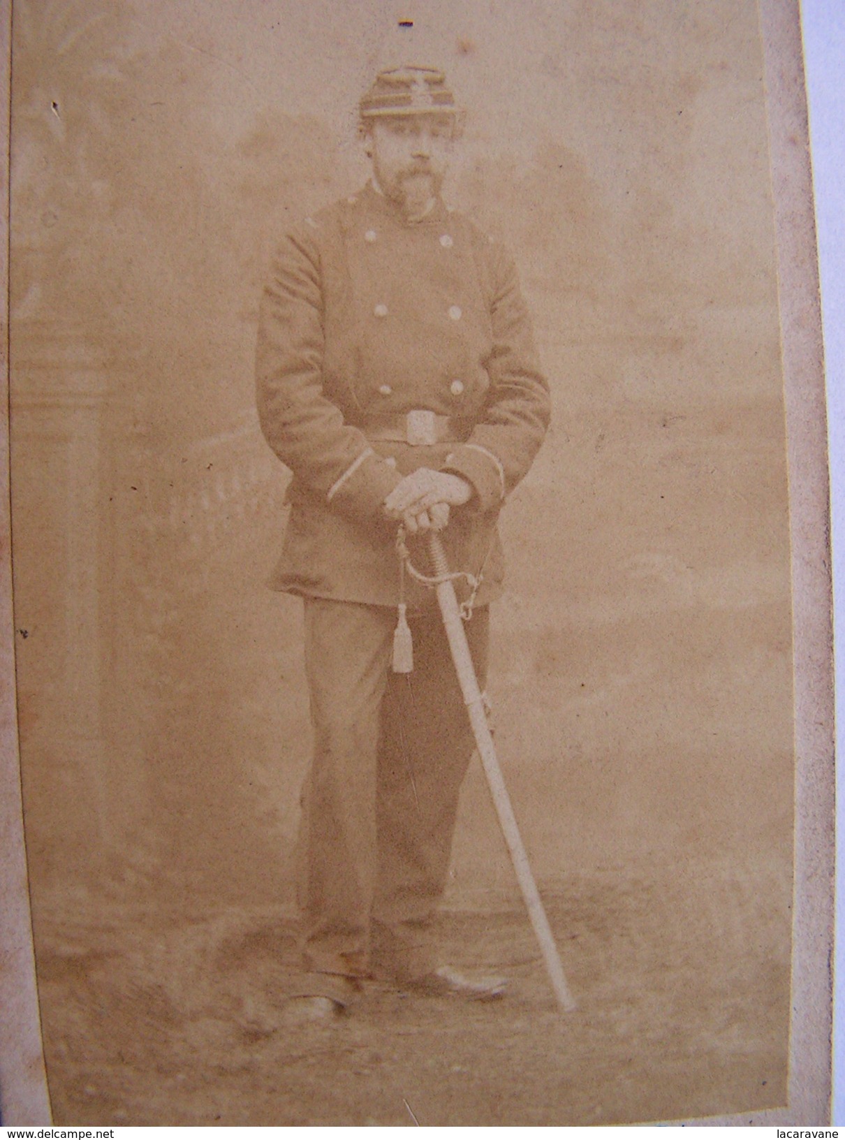 Photo Cdv Carte Visite Militaire A Identifier Siege De Paris 1870-71 Citoyen Ginieis Houchet - Guerre, Militaire