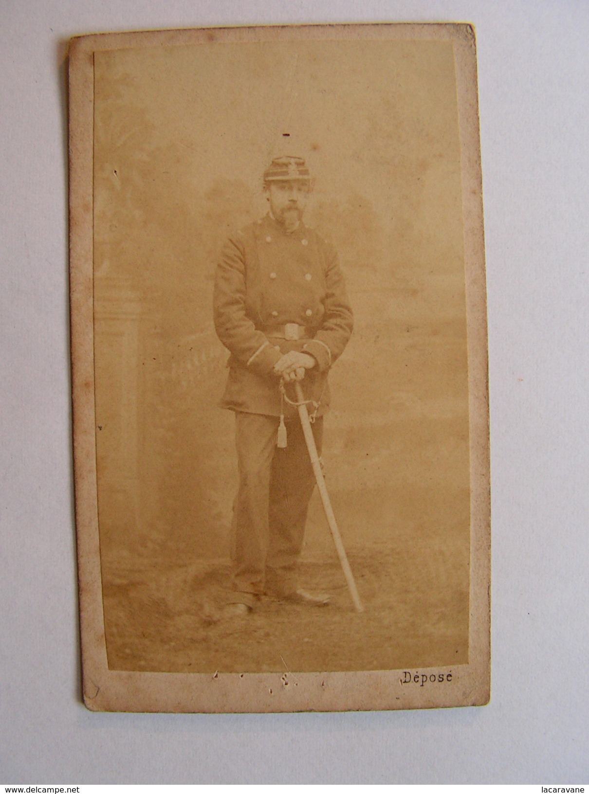 Photo Cdv Carte Visite Militaire A Identifier Siege De Paris 1870-71 Citoyen Ginieis Houchet - Guerre, Militaire