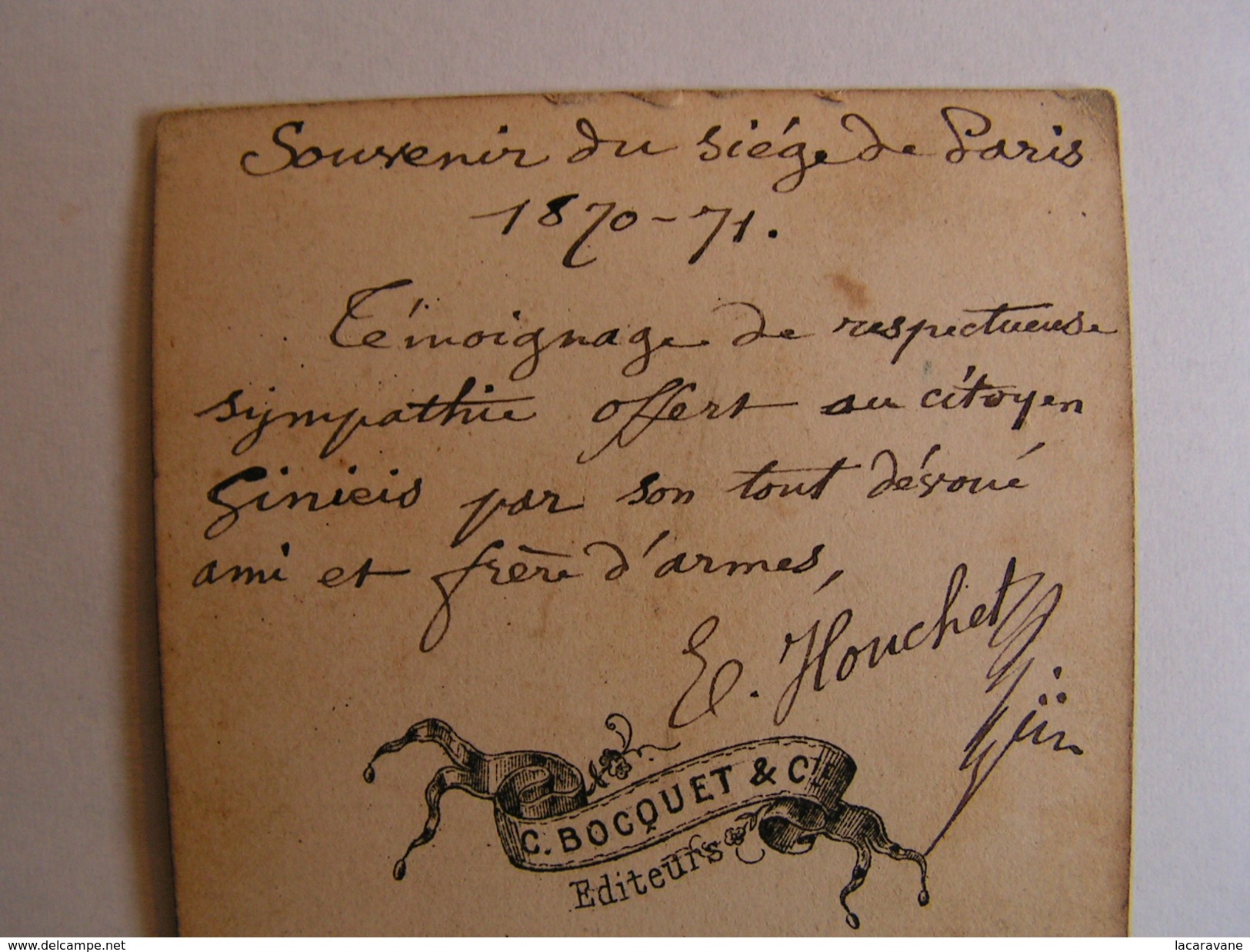 Photo Cdv Carte Visite Militaire A Identifier Siege De Paris 1870-71 Citoyen Ginieis Houchet - Guerre, Militaire