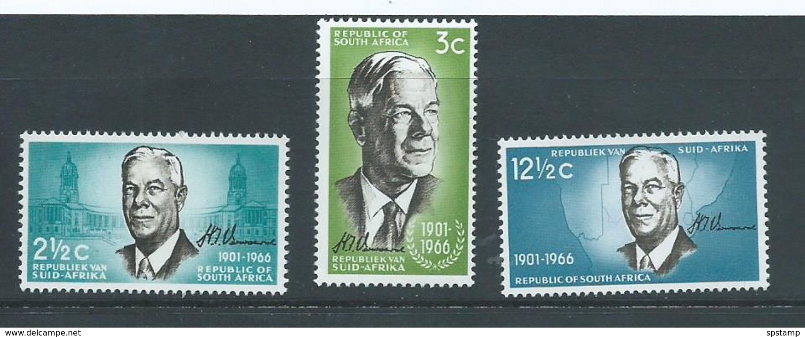 South Africa 1966 Prime Minister Verwoerd Set 3 MNH - Used Stamps