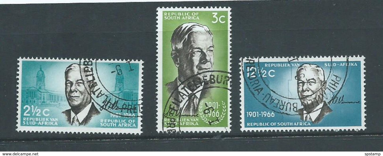 South Africa 1966 Prime Minister Verwoerd Set 3 FU - Used Stamps