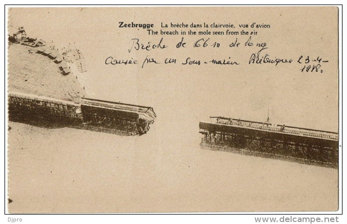 Zeebrugge  La Breche Dans Ke Clairvoie - Guerre 1914-18