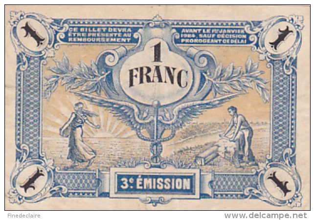 Billet Chambre De Commerce Des Deux-Sèvres - Un Franc - Série 45 - 13 Novembre 1920 - Sans Filigrane - Chambre De Commerce