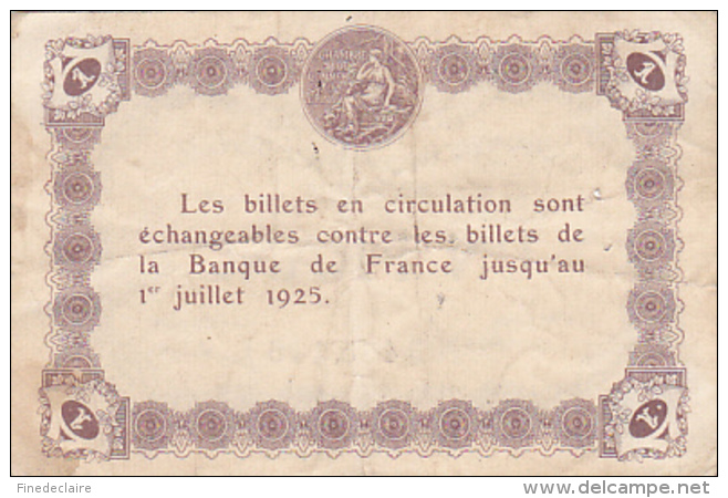 Billet Chambre De Commerce Des D'épinal - Un Franc - 25 Juin 1921 - Sans Filigrane - Chambre De Commerce