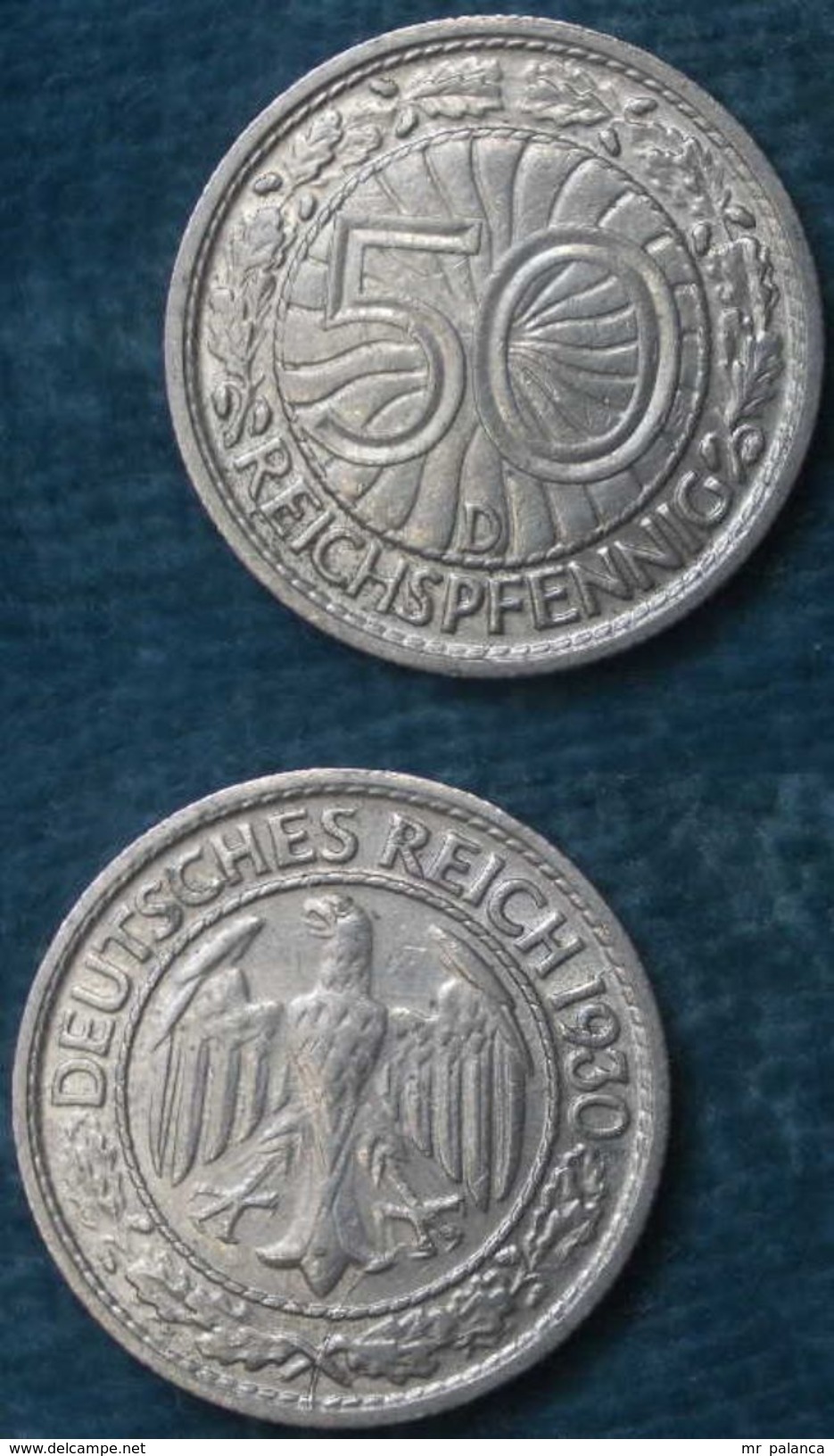 M_p> Germania Repubblica Di Weimar 50 Reichspfennig 1930 Zecca D - 50 Rentenpfennig & 50 Reichspfennig