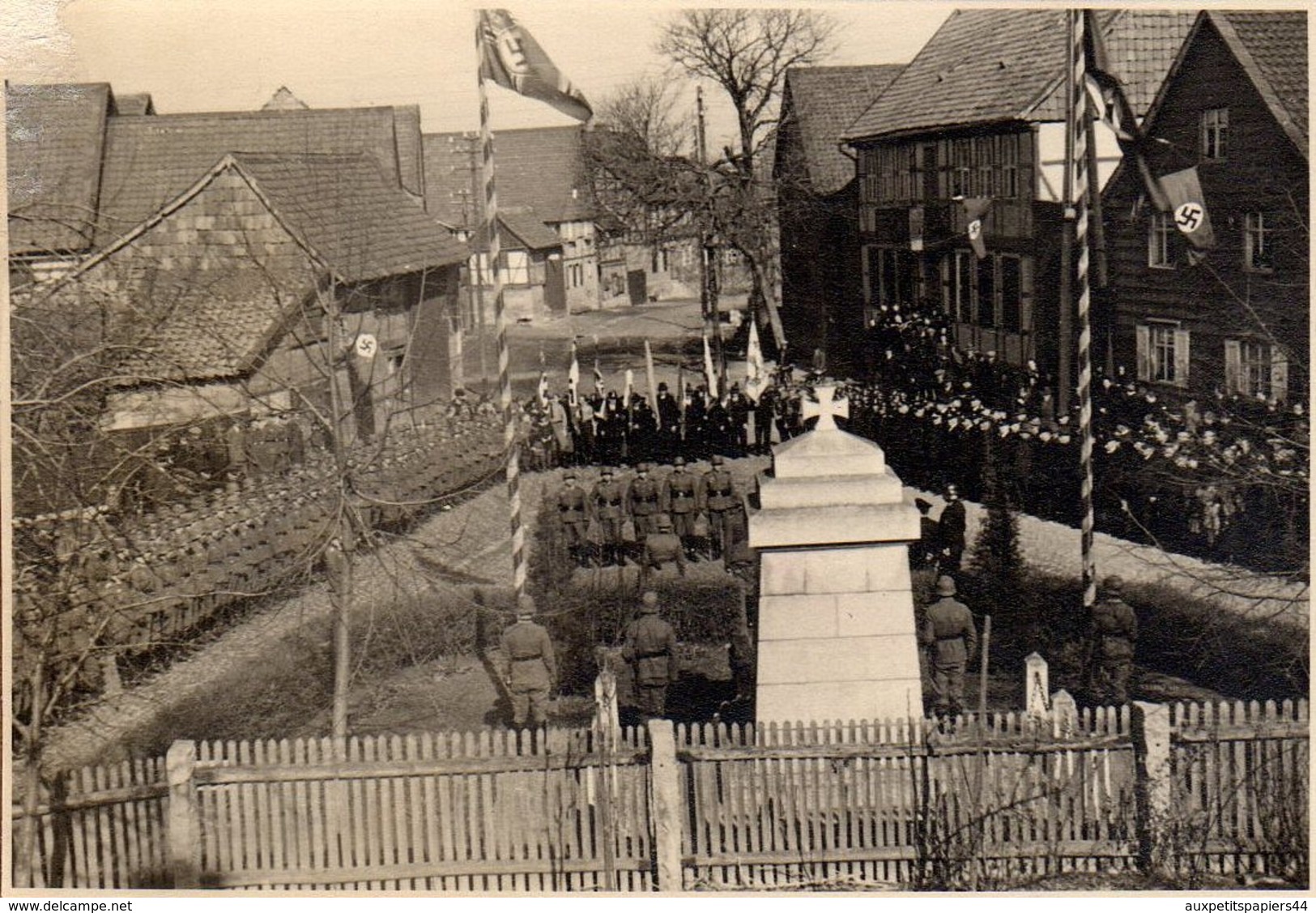 5 Photos Originales Guerre 1939-45 - Hommage & Commémoration de la Guerre 1914/1918 dans un Village Occupé